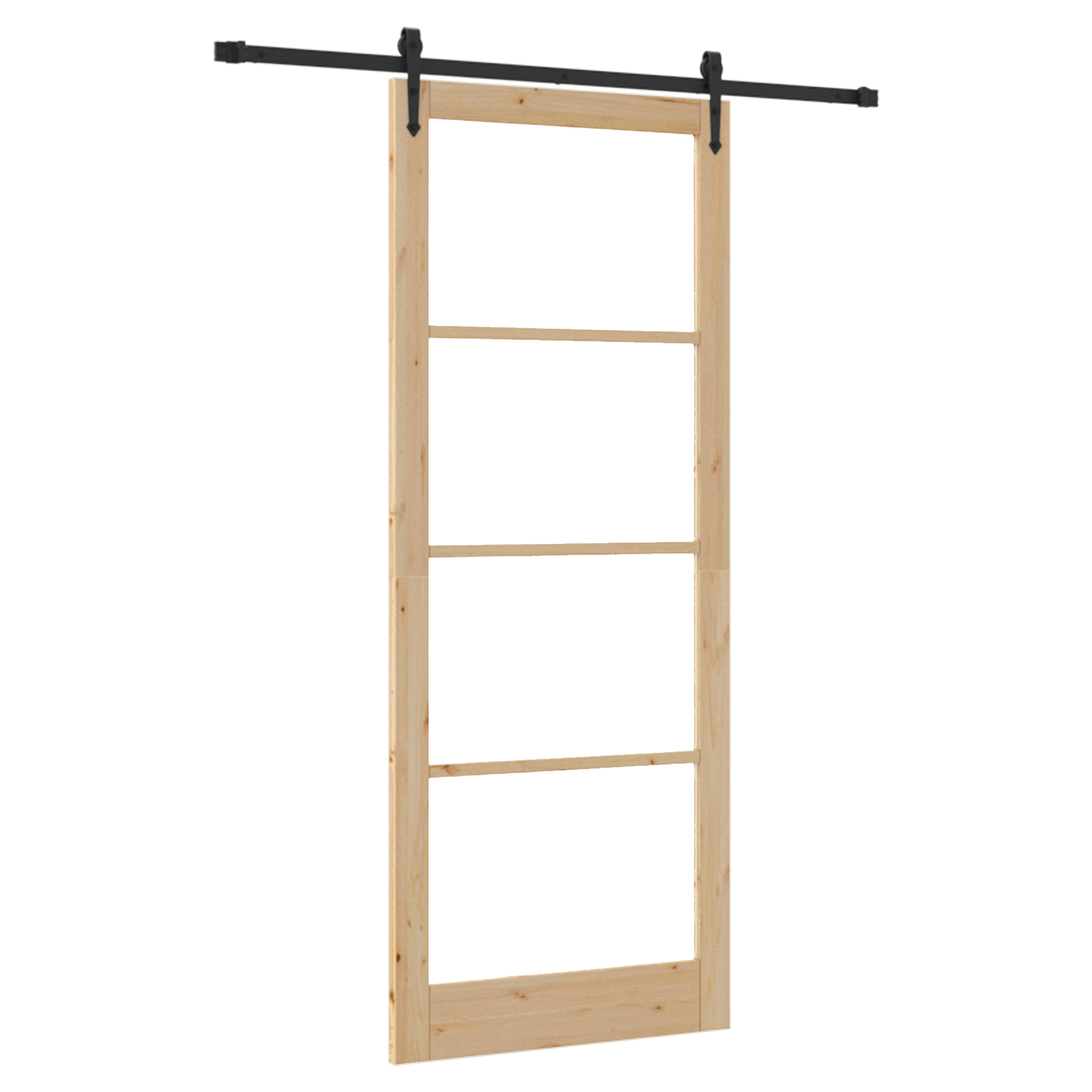 Sliding Door with Hardware Set 83x232 cm Solid Wood Pine - Image 2