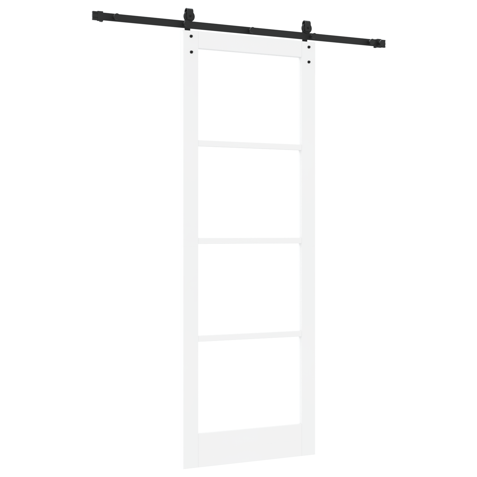 Sliding Door with Hardware Set White 83x232 cm Solid Wood Pine - Image 6