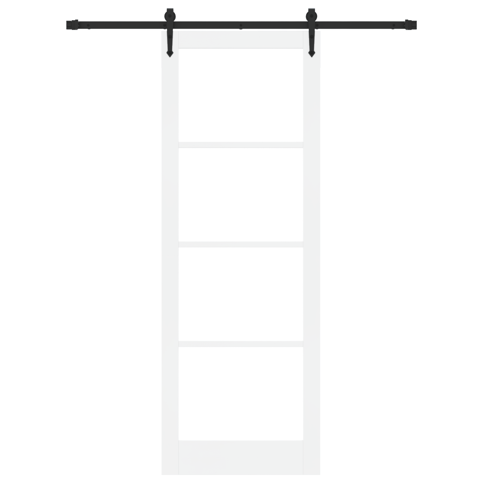 Sliding Door with Hardware Set White 83x232 cm Solid Wood Pine - Image 4