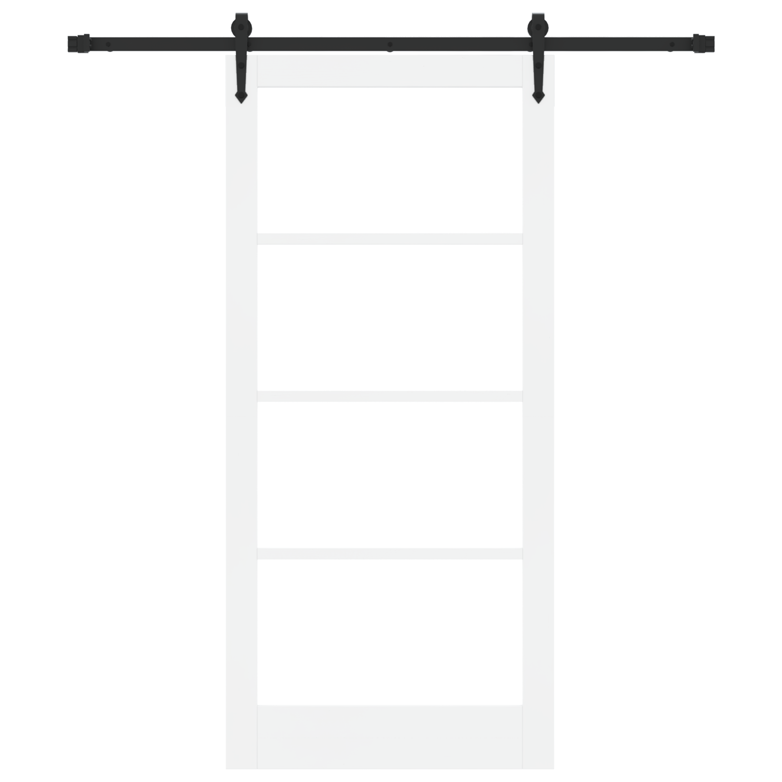 Sliding Door with Hardware Set White 93x202 cm Solid Wood Pine - Image 4