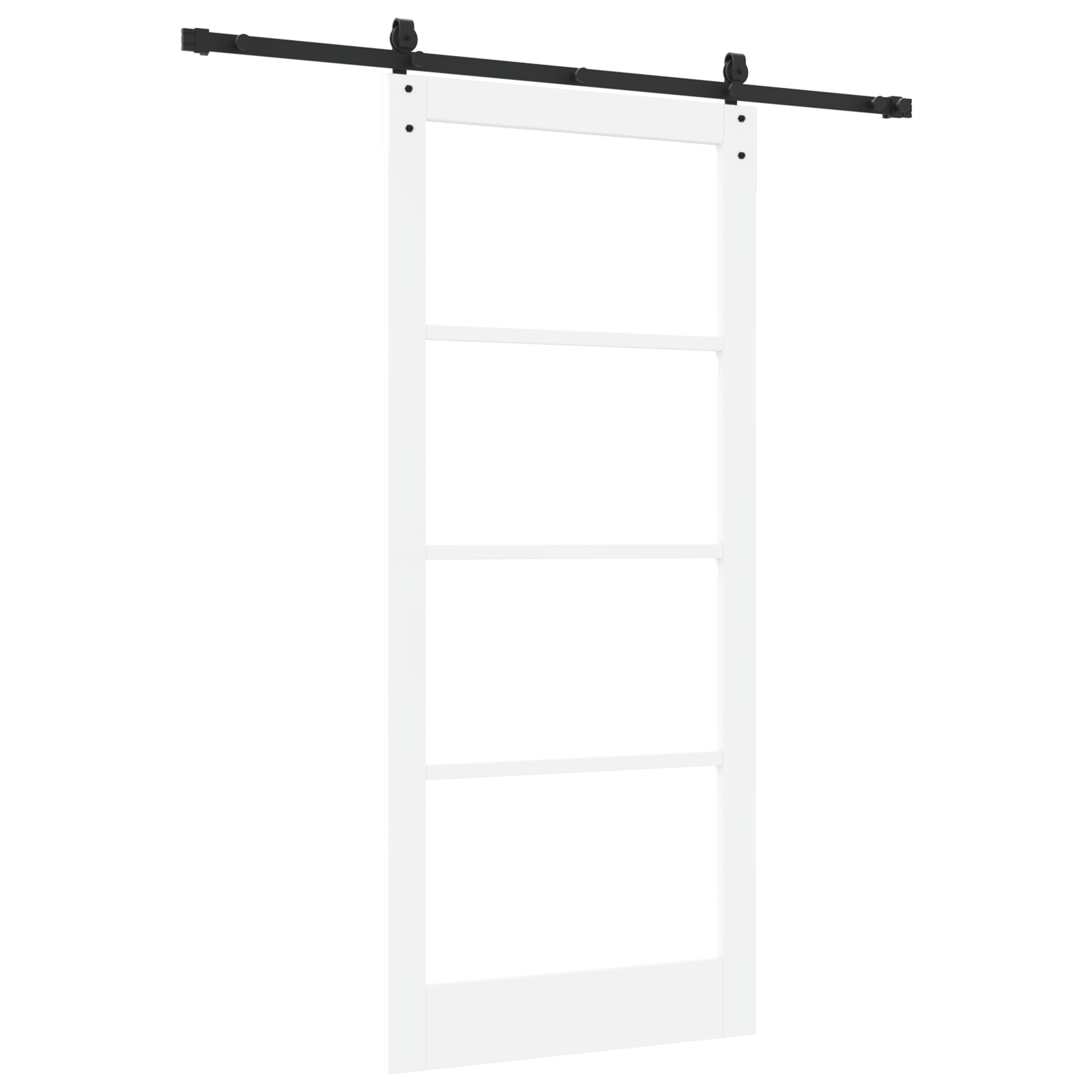 Sliding Door with Hardware Set White 93x211 cm Solid Wood Pine - Image 6