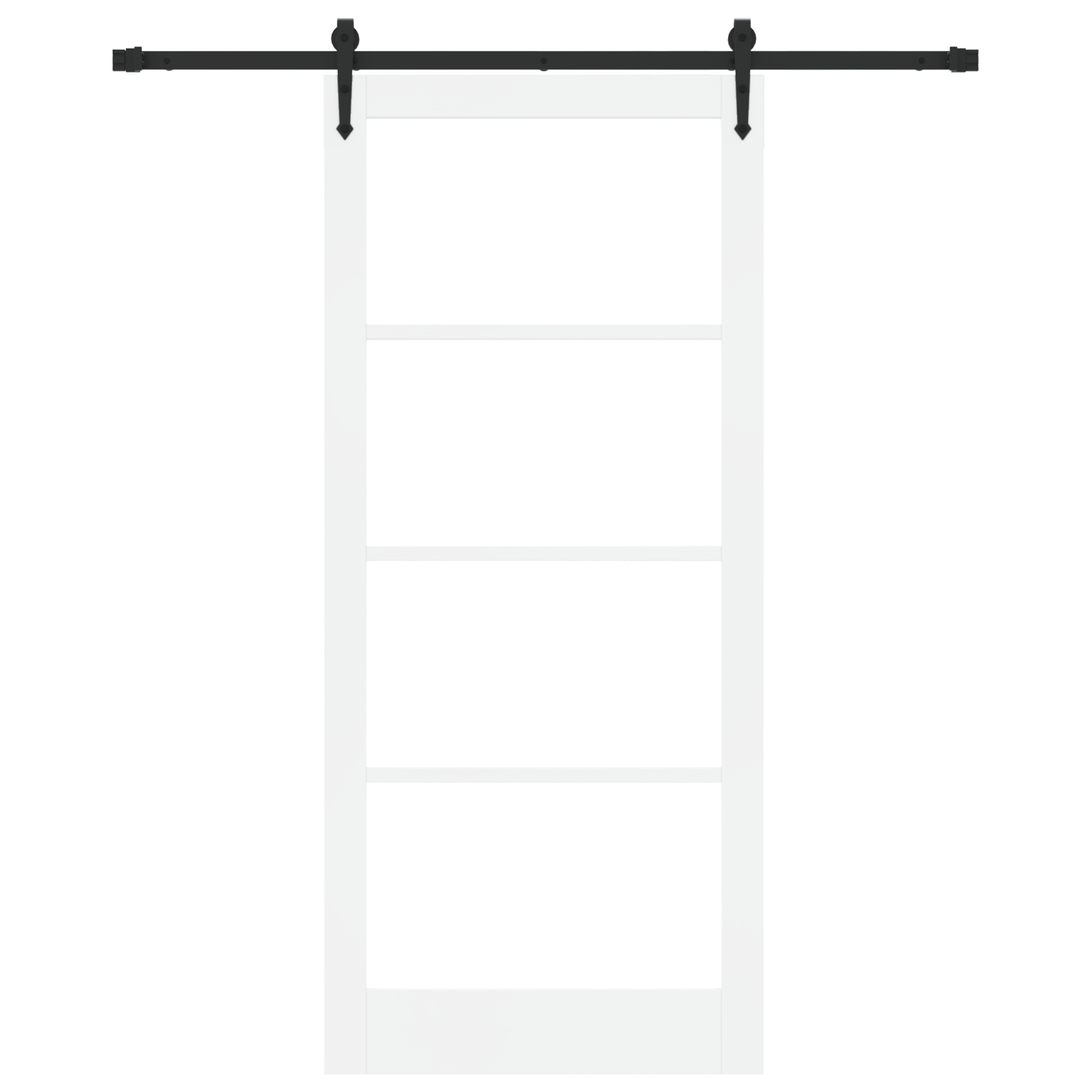 Sliding Door with Hardware Set White 93x211 cm Solid Wood Pine - Image 4