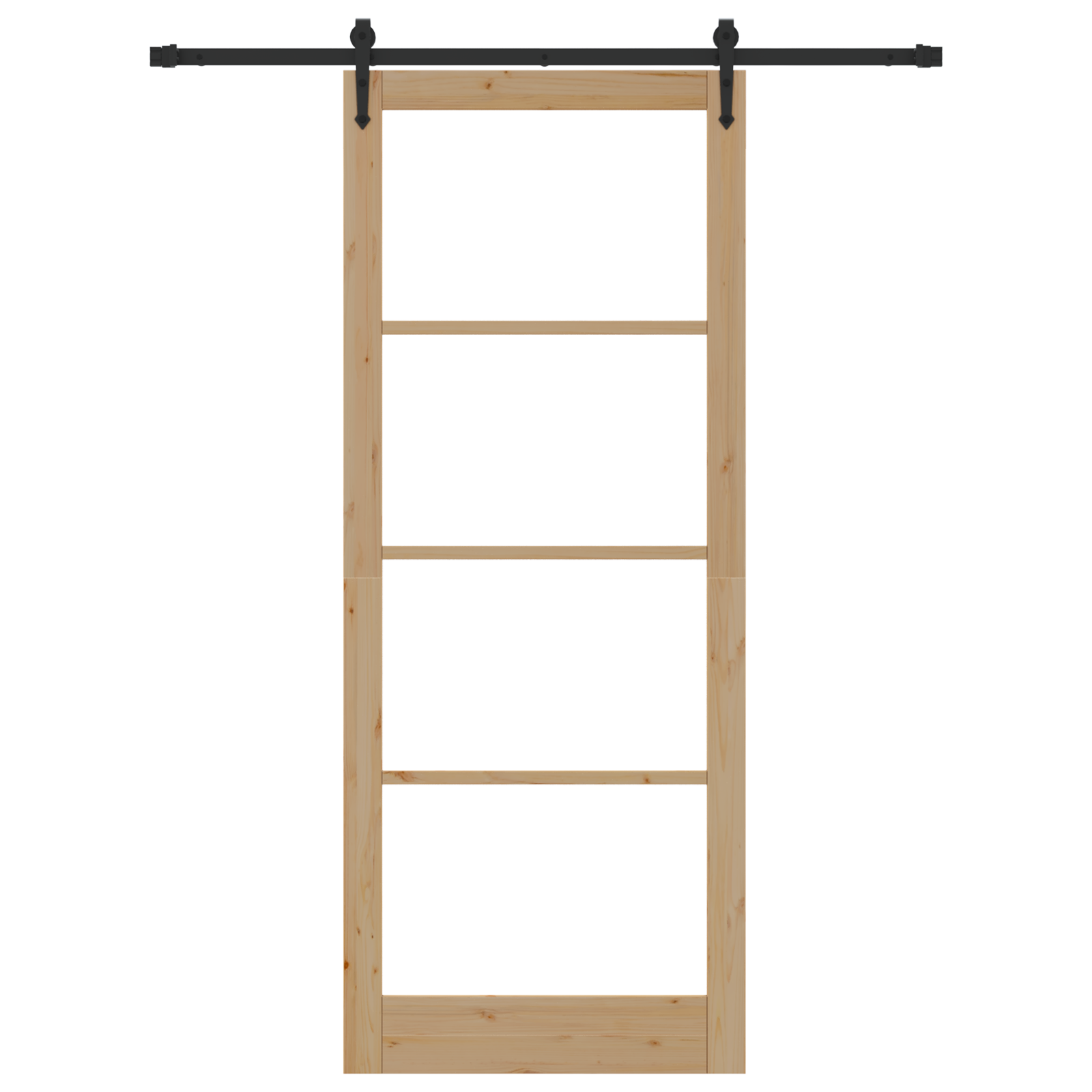 Sliding Door with Hardware Set 93x232 cm Solid Wood Pine - Image 4