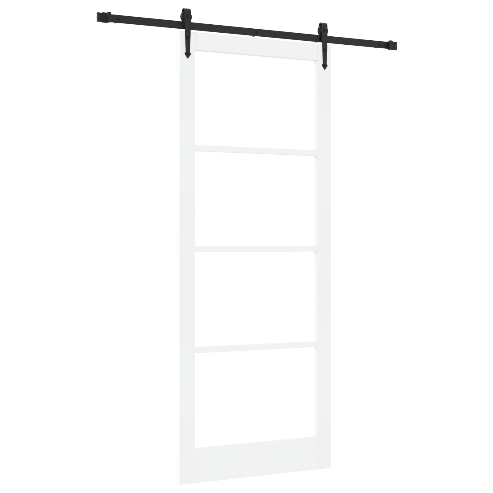 Sliding Door with Hardware Set White 93x232 cm Solid Wood Pine - Image 2