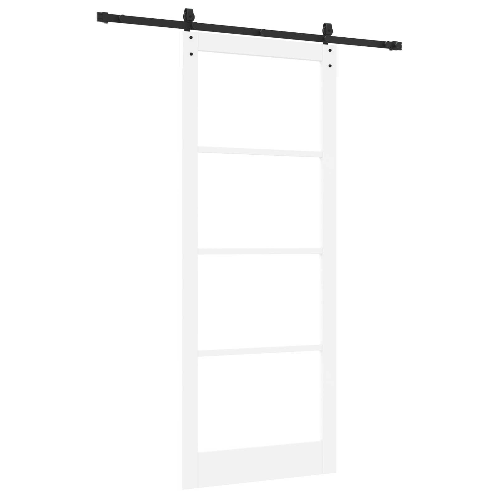 Sliding Door with Hardware Set White 93x232 cm Solid Wood Pine - Image 6