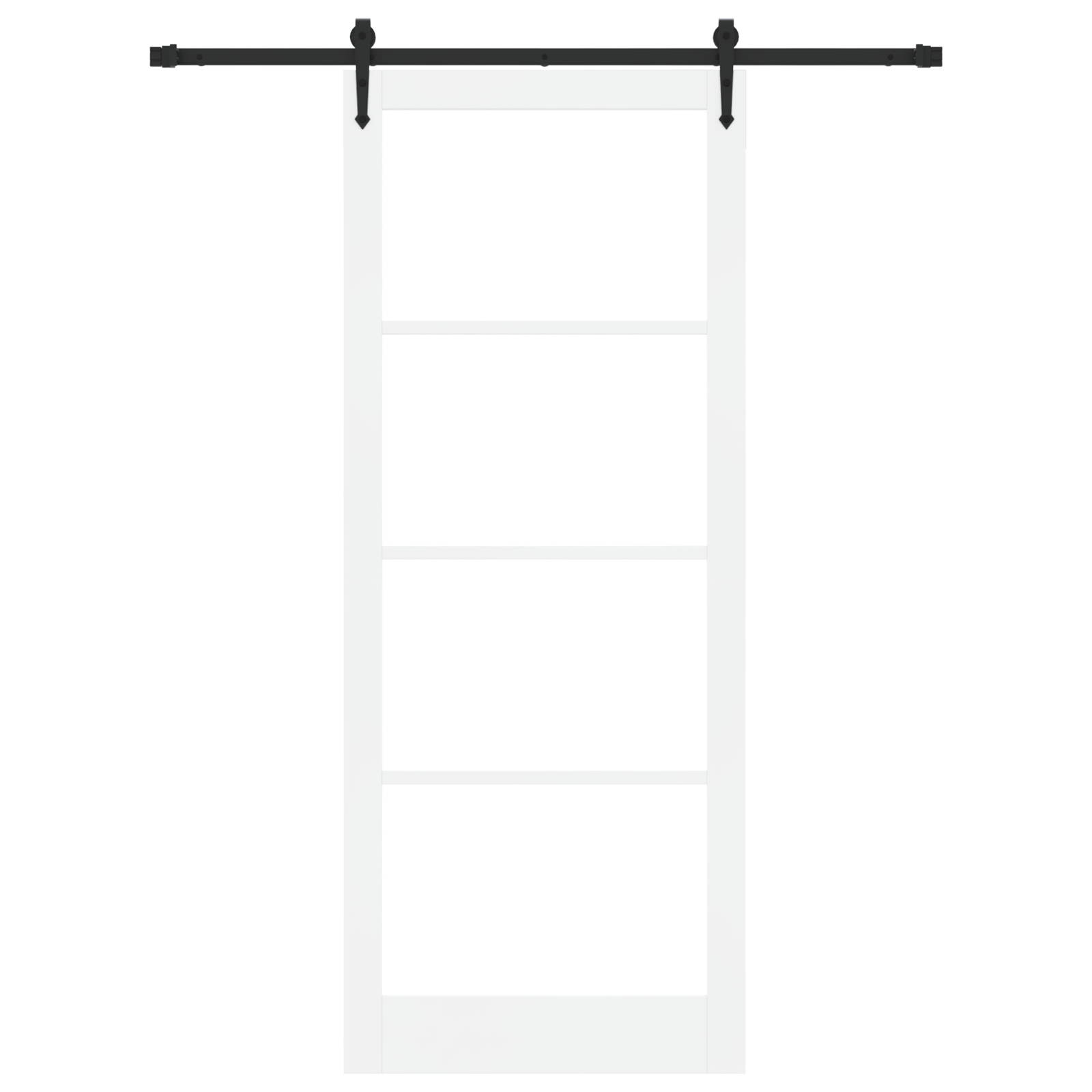 Sliding Door with Hardware Set White 93x232 cm Solid Wood Pine - Image 4