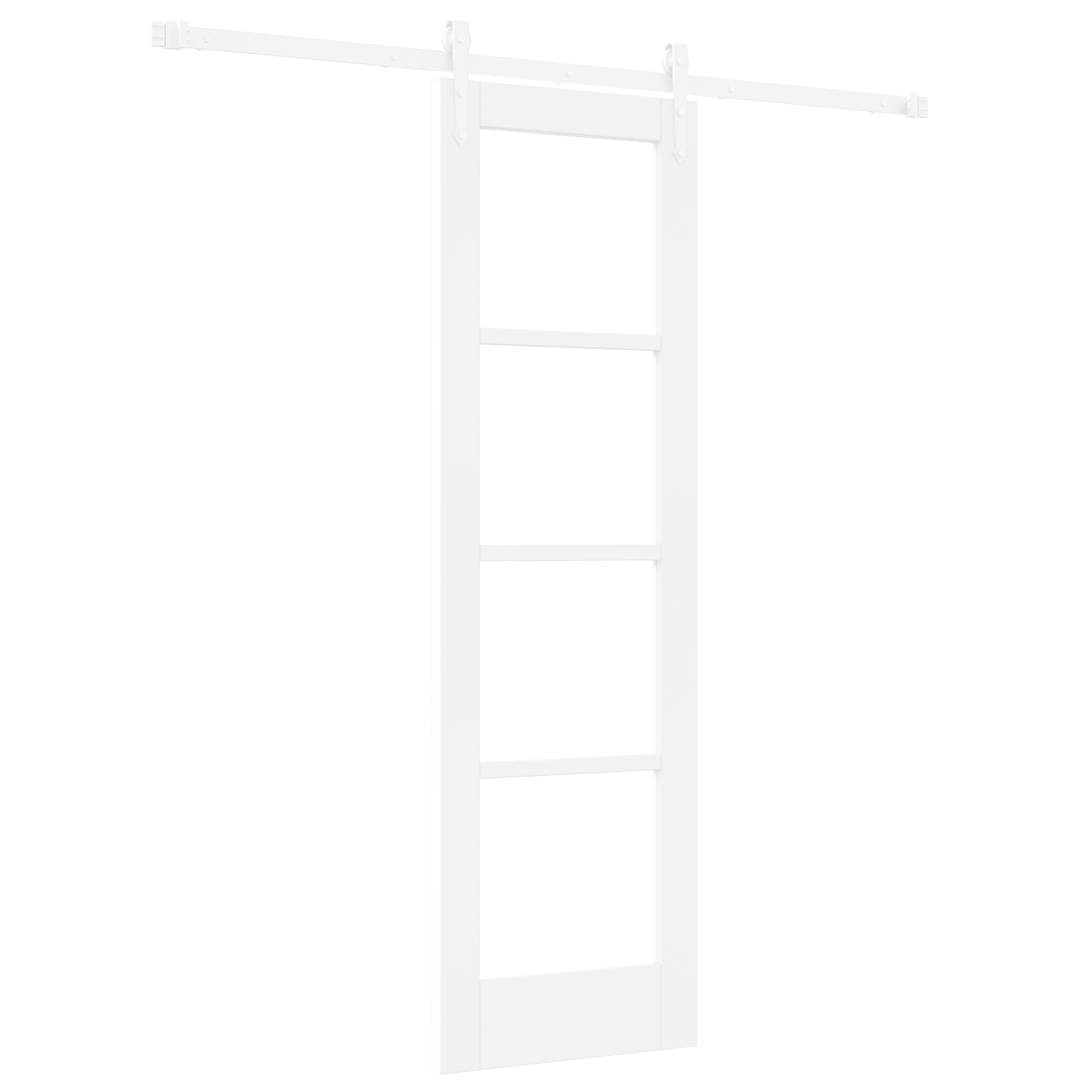 Sliding Door with Hardware Set White 61x198.5 cm Solid Wood Pine - Image 2