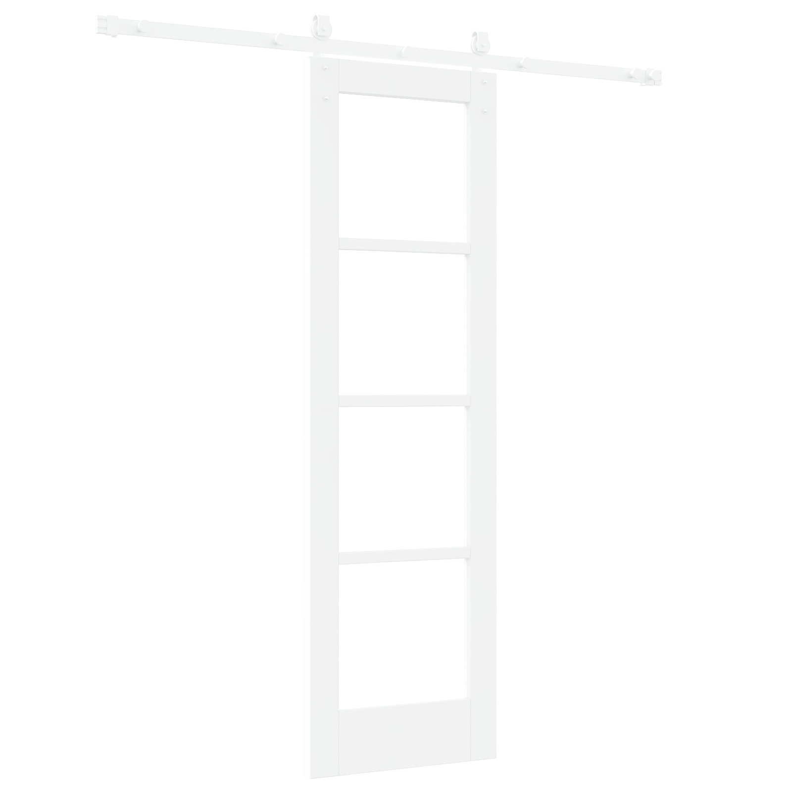 Sliding Door with Hardware Set White 61x198.5 cm Solid Wood Pine - Image 6