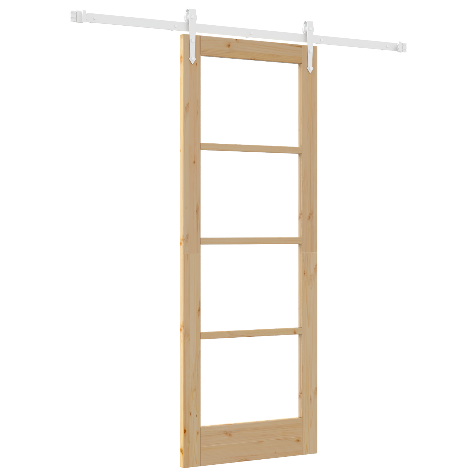 Sliding Door with Hardware Set 73.5x198.5 cm Solid Wood Pine - Image 2