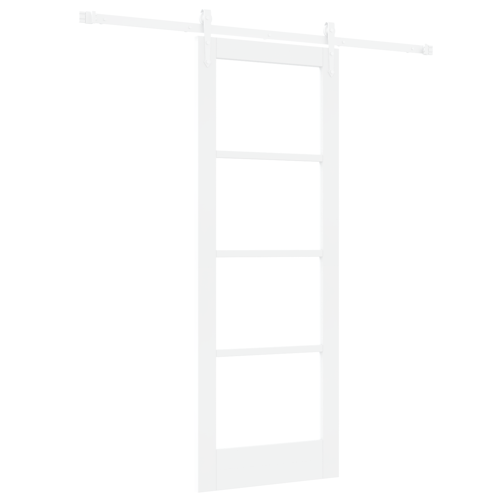 Sliding Door with Hardware Set White 73.5x198.5 cm Solid Wood Pine - Image 2