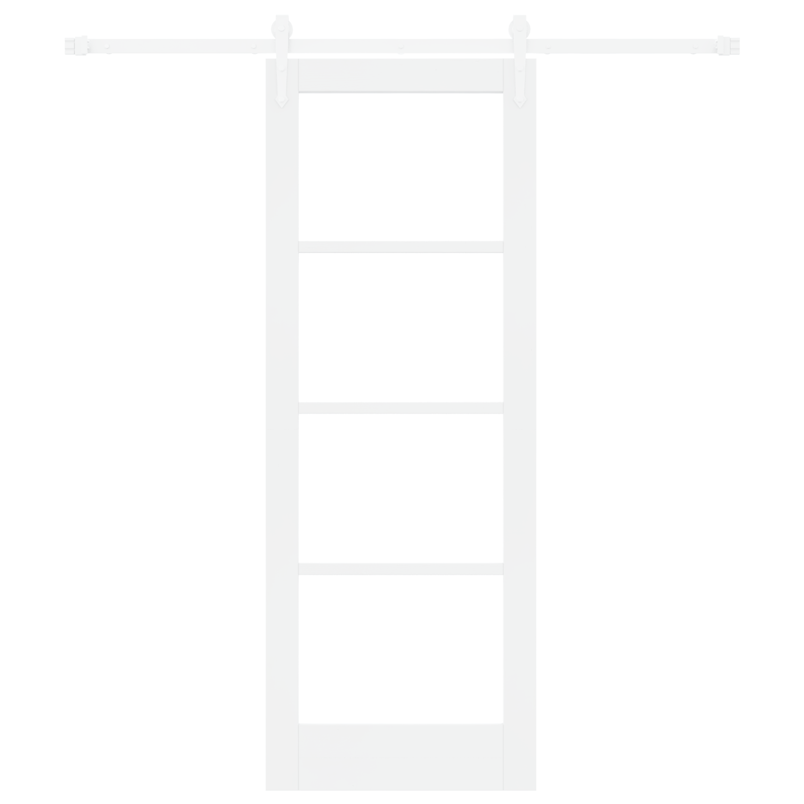 Sliding Door with Hardware Set White 73.5x198.5 cm Solid Wood Pine - Image 4