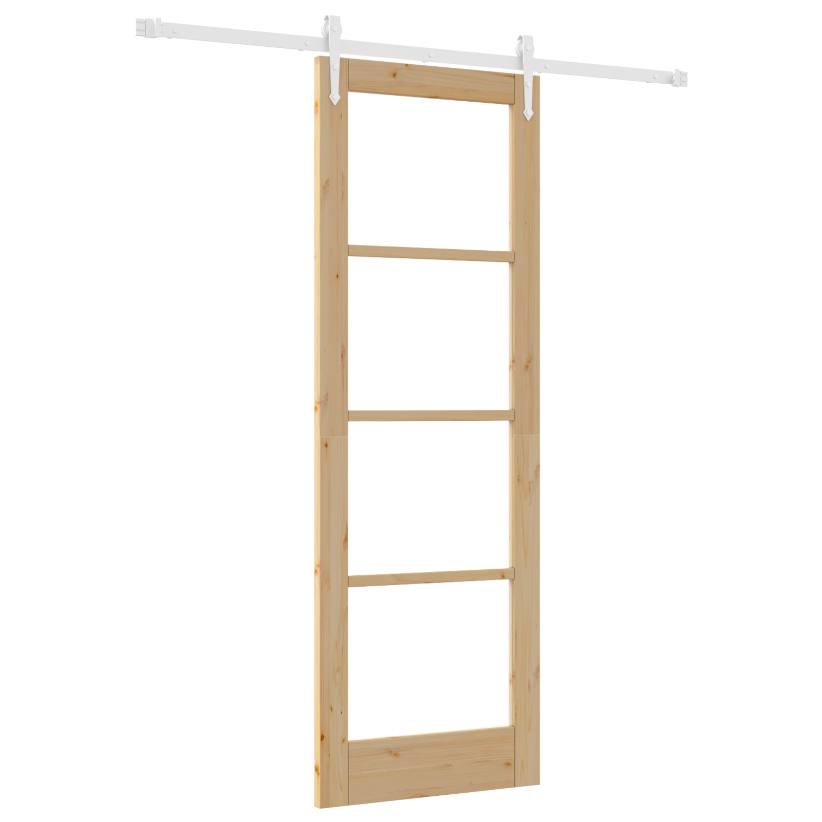 Sliding Door with Hardware Set 73.5x211 cm Solid Wood Pine - Image 2