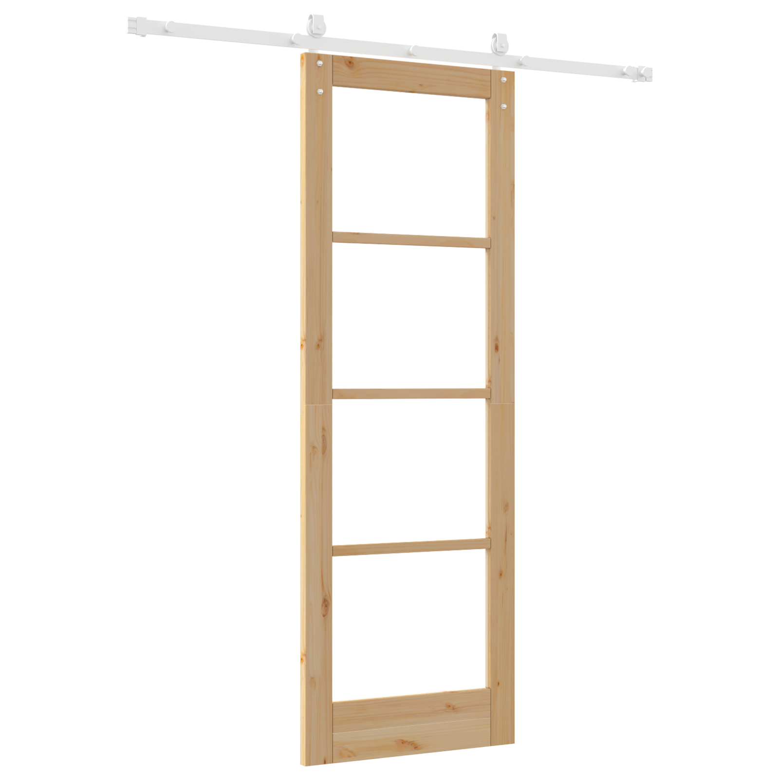 Sliding Door with Hardware Set 73.5x211 cm Solid Wood Pine - Image 6