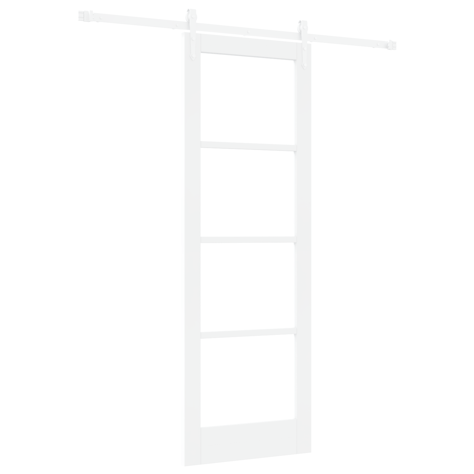 Sliding Door with Hardware Set White 73.5x211 cm Solid Wood Pine - Image 2