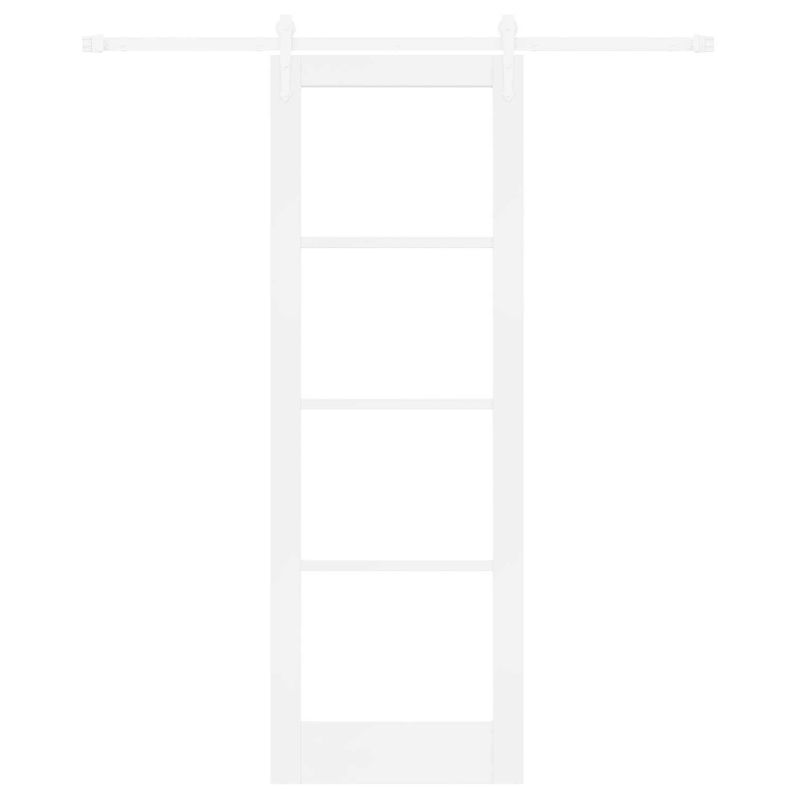 Sliding Door with Hardware Set White 73.5x211 cm Solid Wood Pine - Image 4