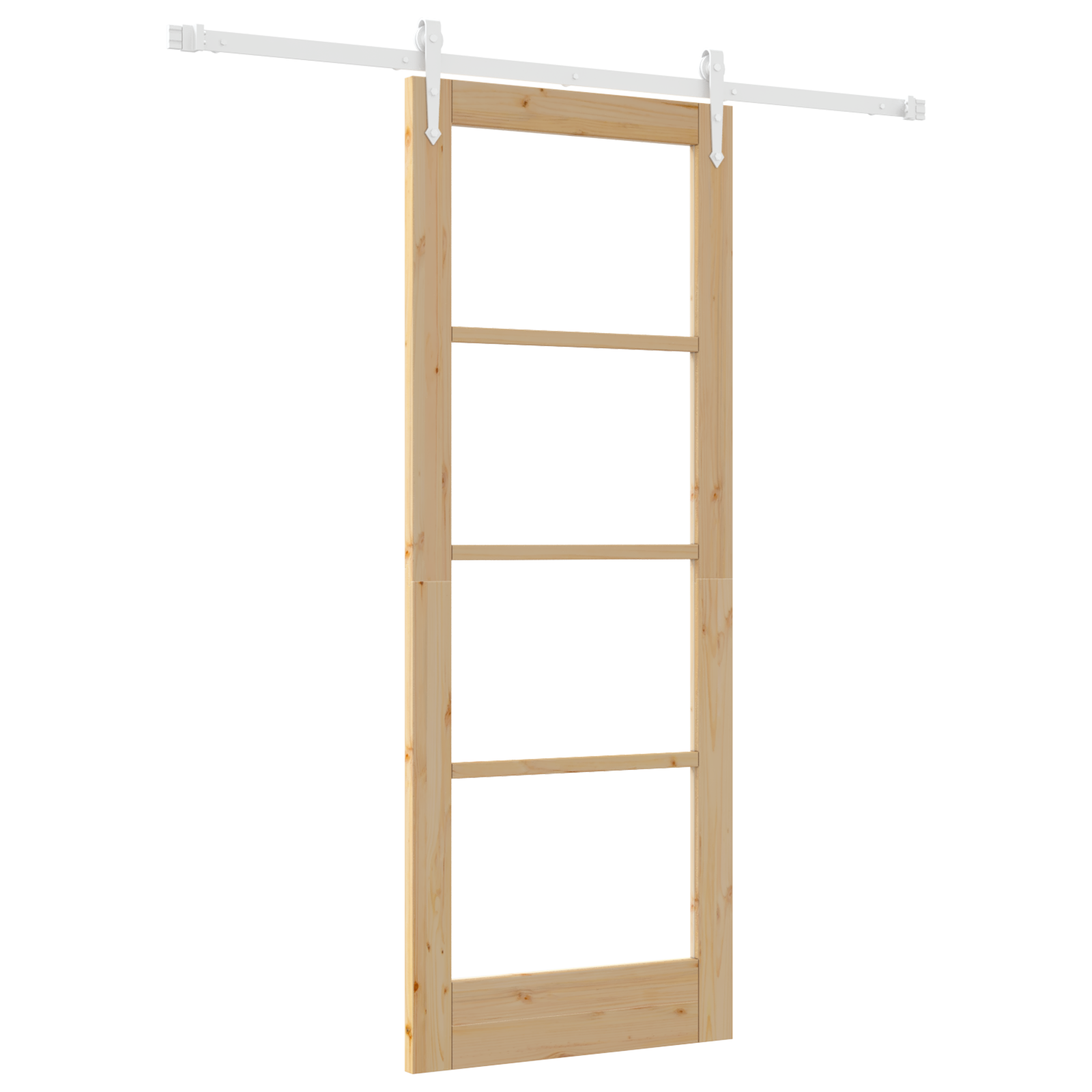 Sliding Door with Hardware Set 78x202 cm Solid Wood Pine - Image 2