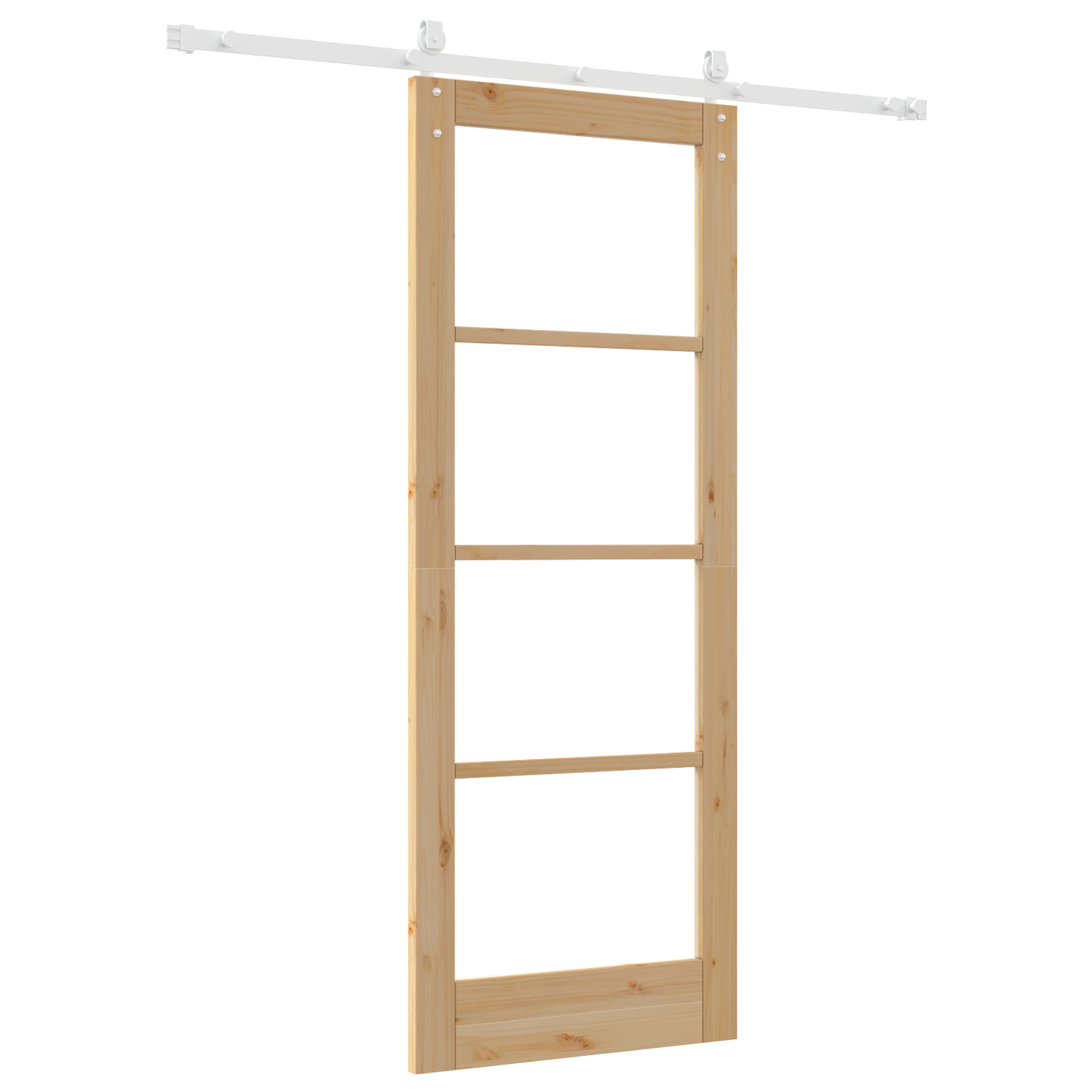 Sliding Door with Hardware Set 78x202 cm Solid Wood Pine - Image 6