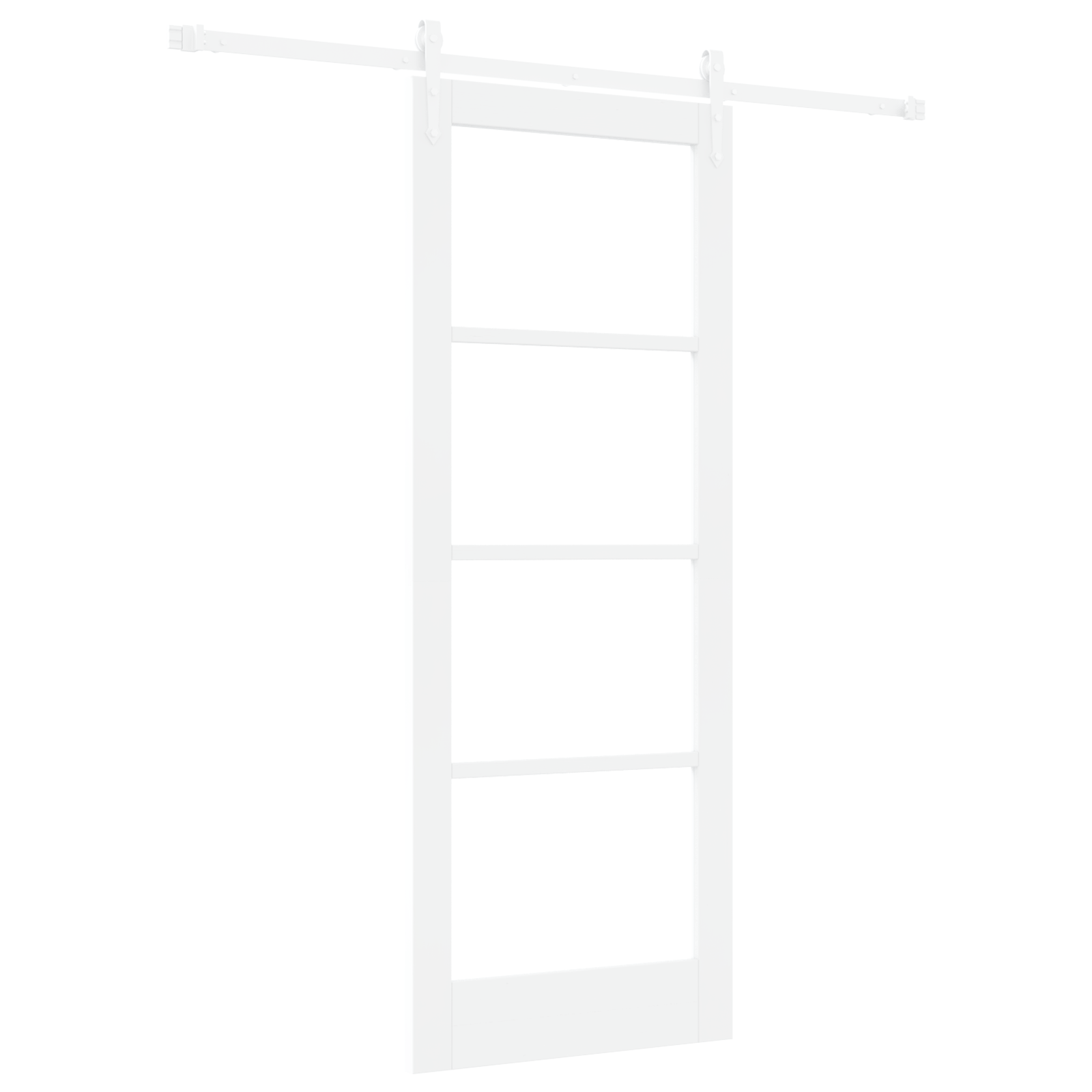 Sliding Door with Hardware Set White 78x202 cm Solid Wood Pine - Image 2