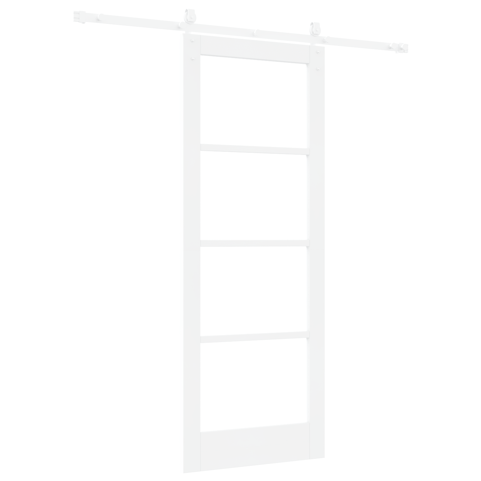 Sliding Door with Hardware Set White 78x202 cm Solid Wood Pine - Image 6