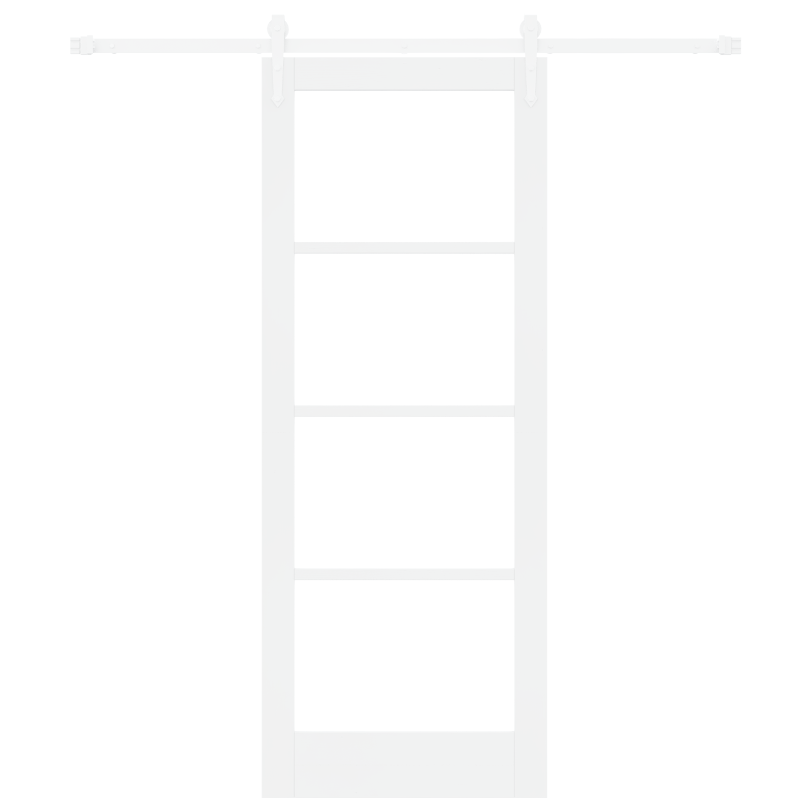 Sliding Door with Hardware Set White 78x202 cm Solid Wood Pine - Image 4