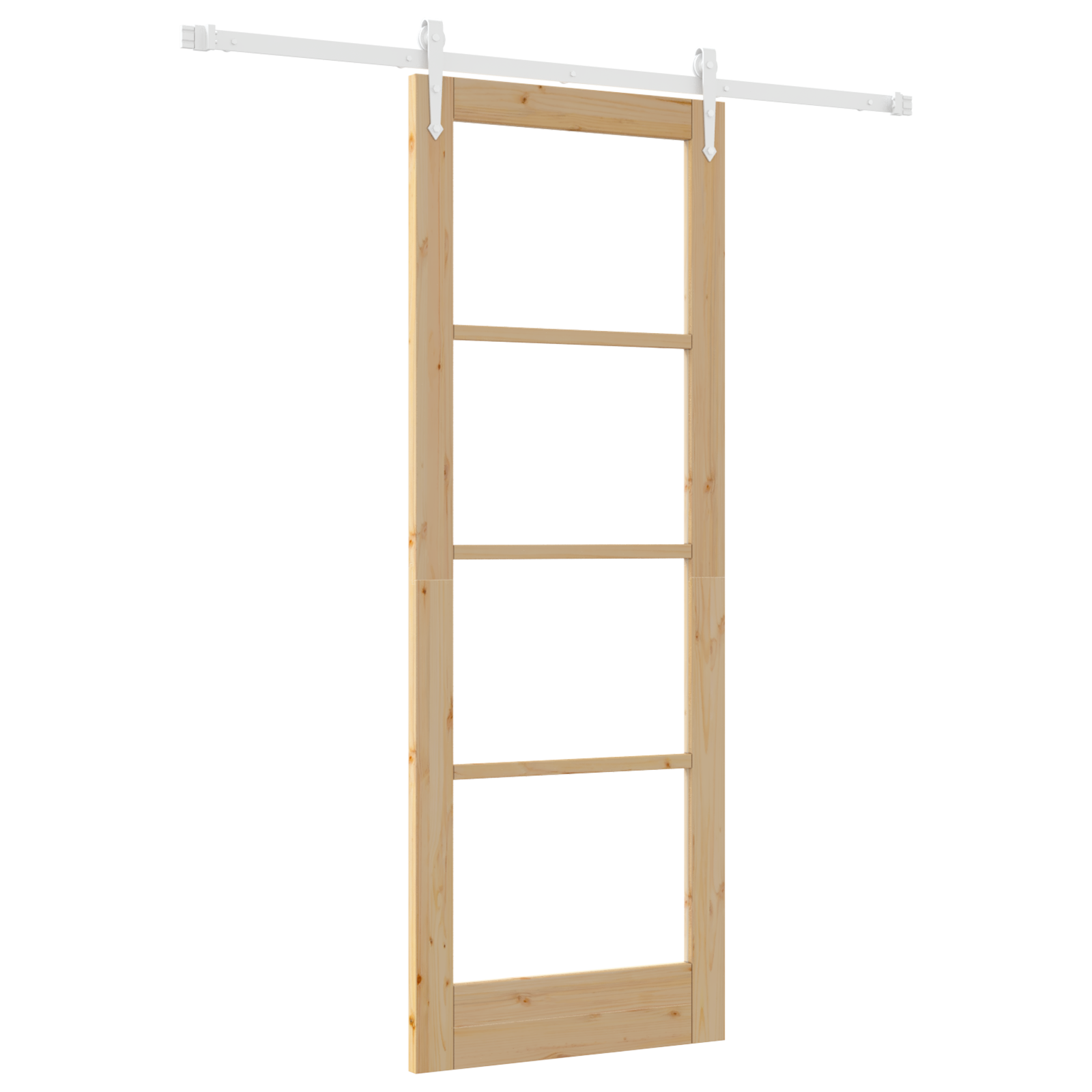 Sliding Door with Hardware Set 78x211 cm Solid Wood Pine - Image 2
