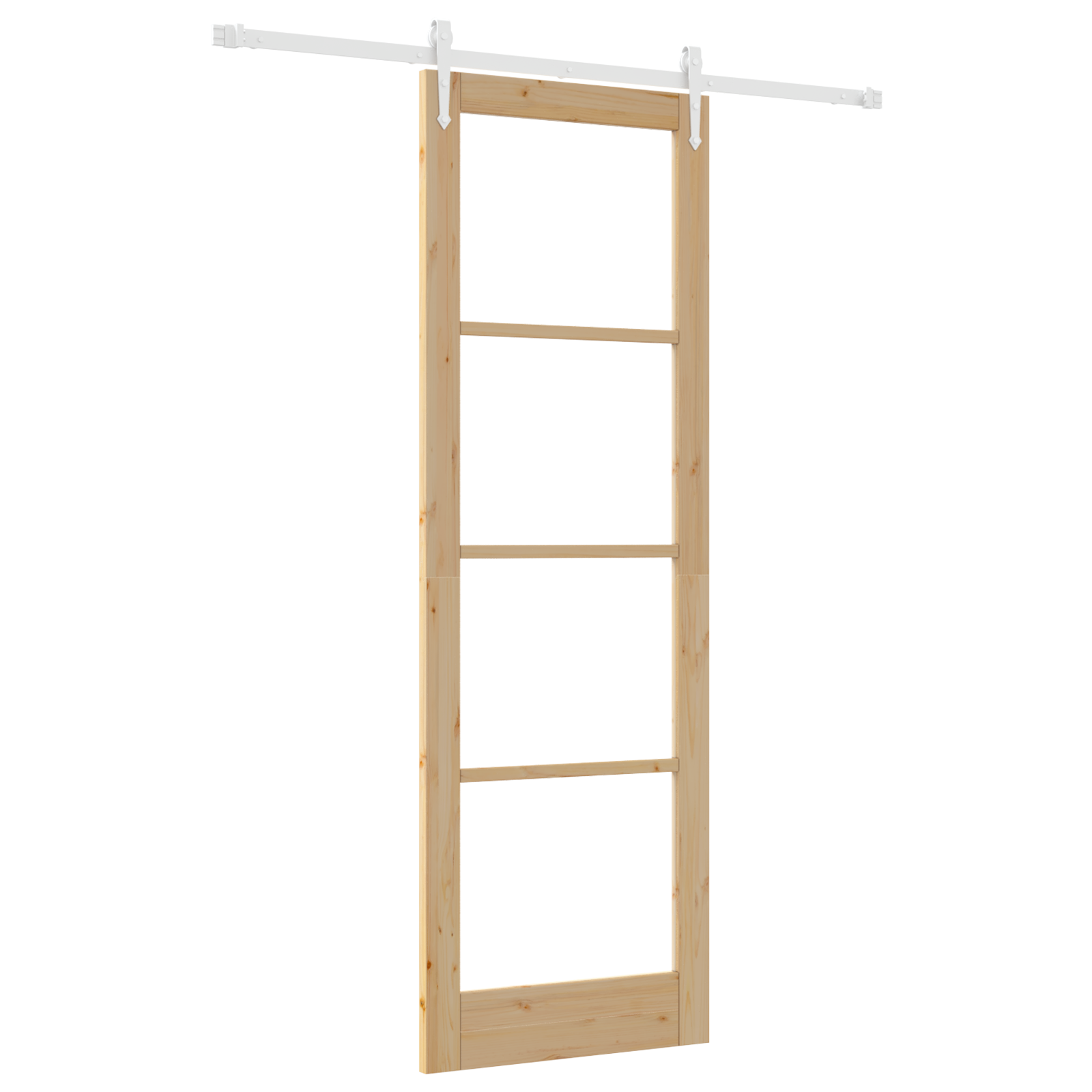 Sliding Door with Hardware Set 78x232 cm Solid Wood Pine - Image 2