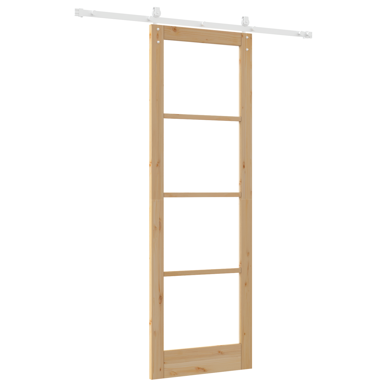 Sliding Door with Hardware Set 78x232 cm Solid Wood Pine - Image 6