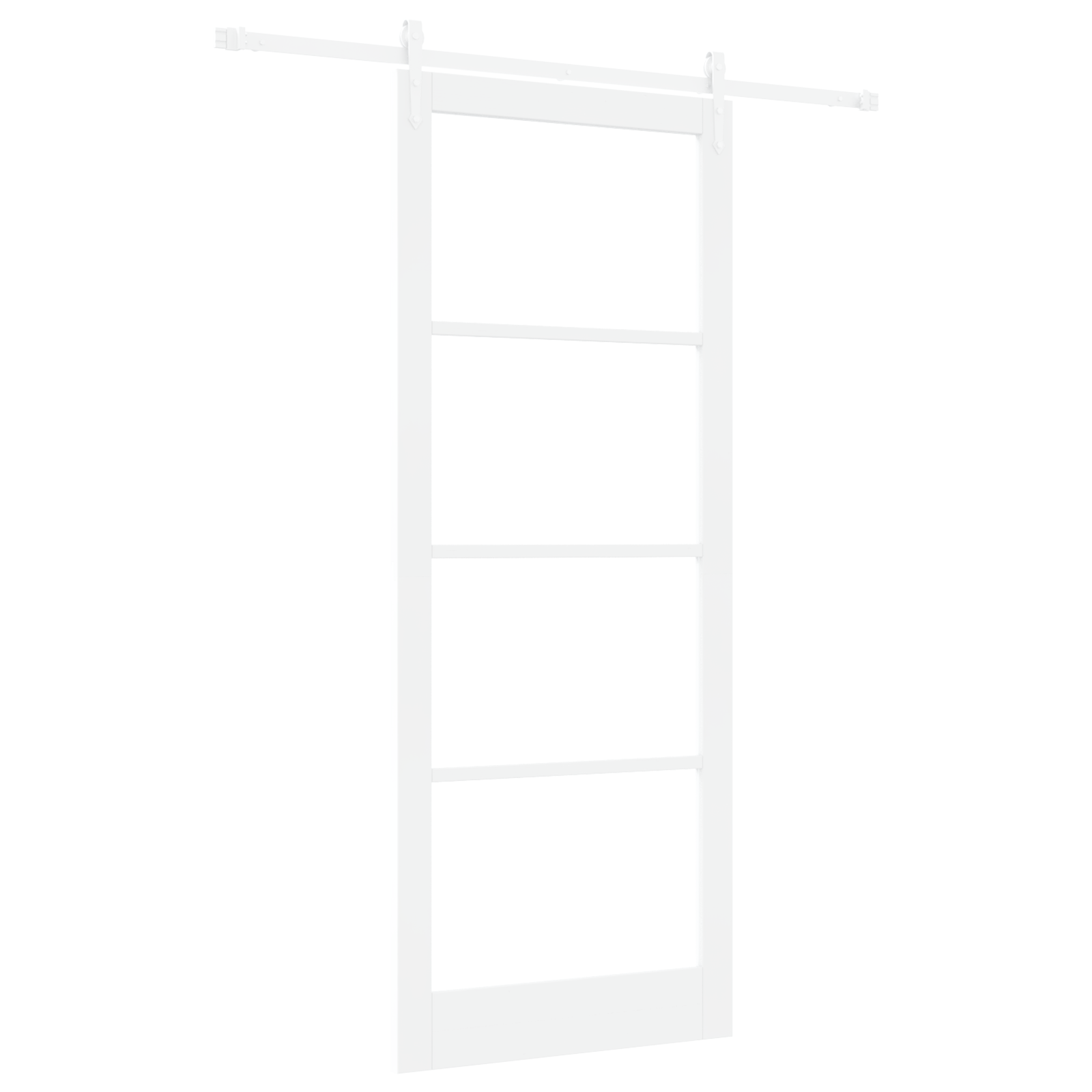 Sliding Door with Hardware Set White 93x232 cm Solid Wood Pine - Image 2