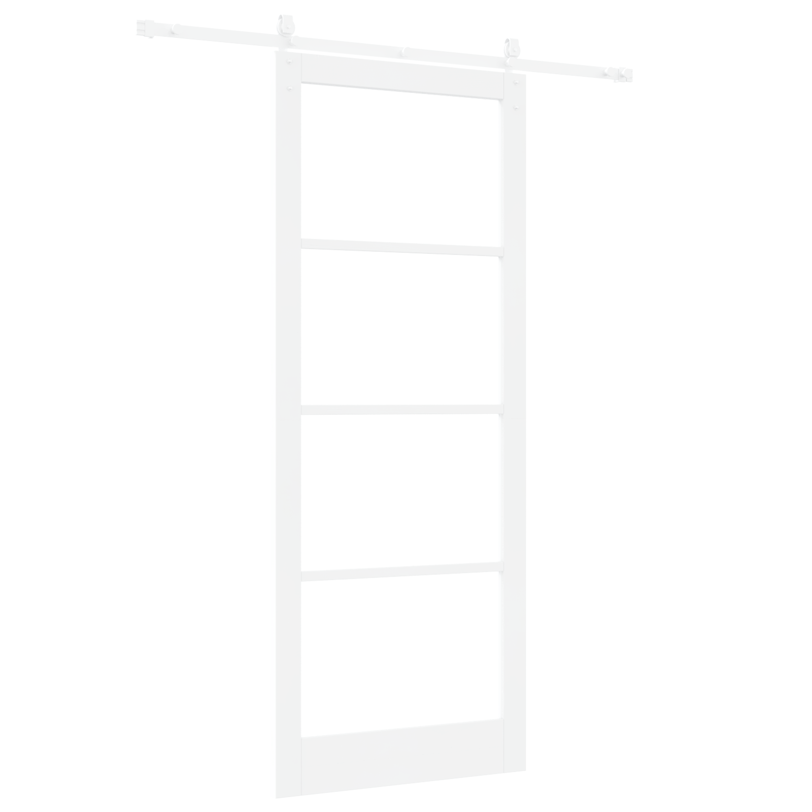 Sliding Door with Hardware Set White 93x232 cm Solid Wood Pine - Image 6