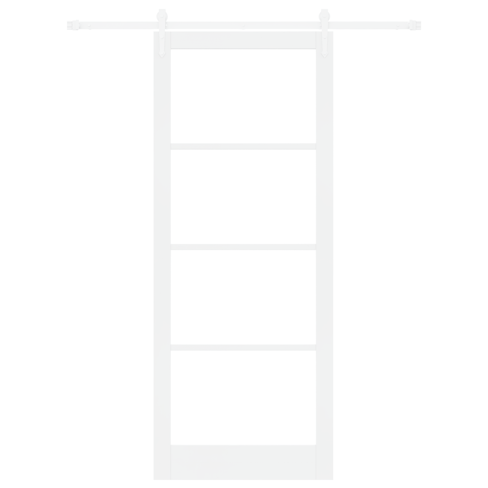 Sliding Door with Hardware Set White 93x232 cm Solid Wood Pine - Image 4