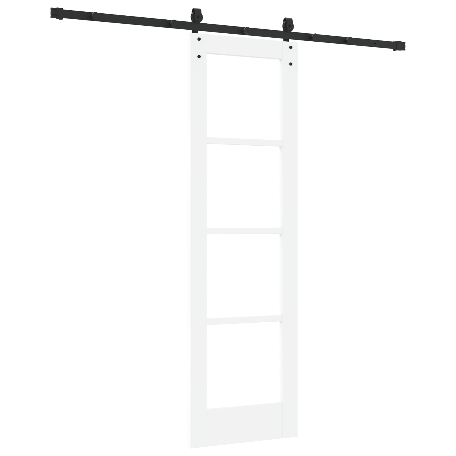 Sliding Door with Hardware Set White 61x198.5 cm Solid Wood Pine - Image 6