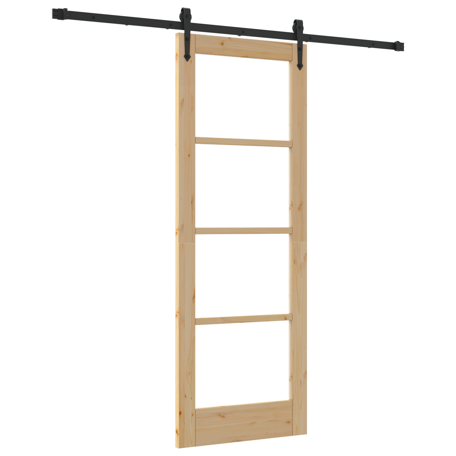 Sliding Door with Hardware Set 73.5x198.5 cm Solid Wood Pine - Image 2