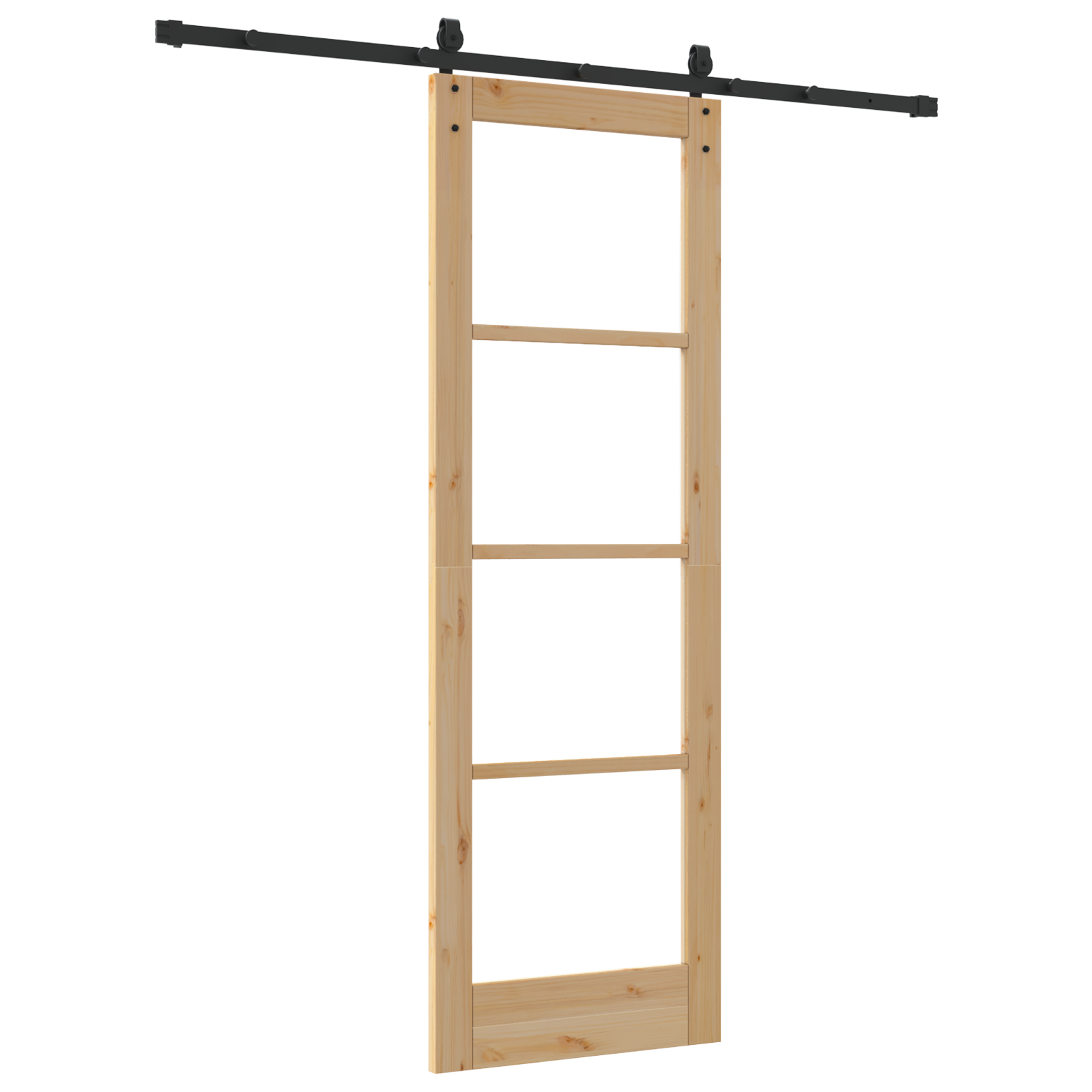 Sliding Door with Hardware Set 73.5x211 cm Solid Wood Pine - Image 6