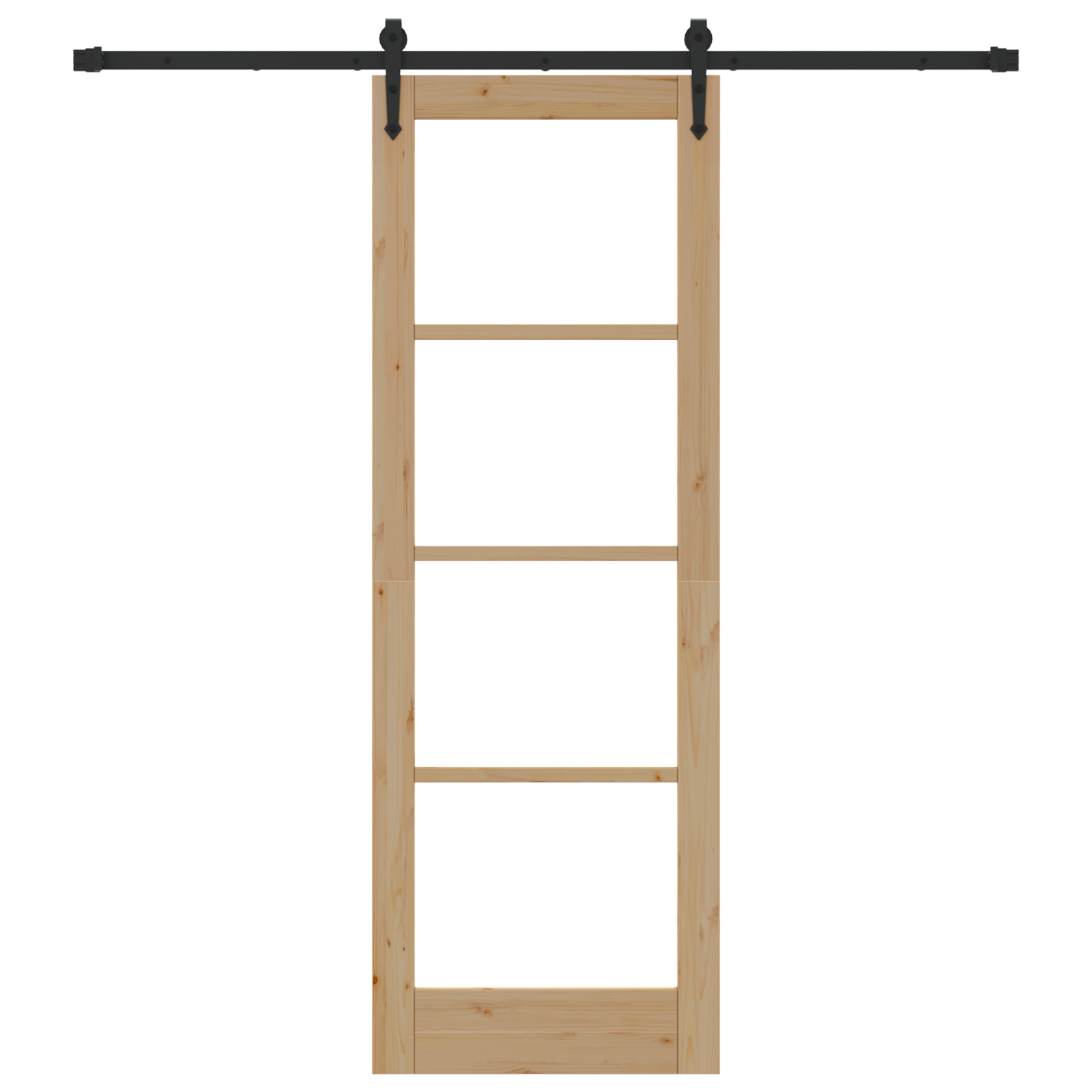 Sliding Door with Hardware Set 73.5x211 cm Solid Wood Pine - Image 4