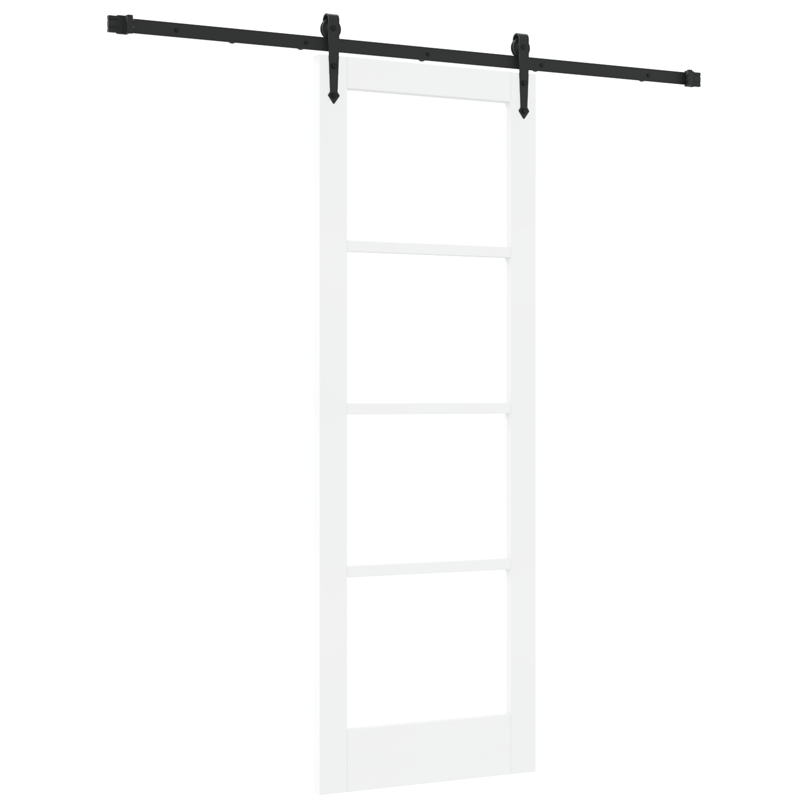 Sliding Door with Hardware Set White 73.5x211 cm Solid Wood Pine - Image 2