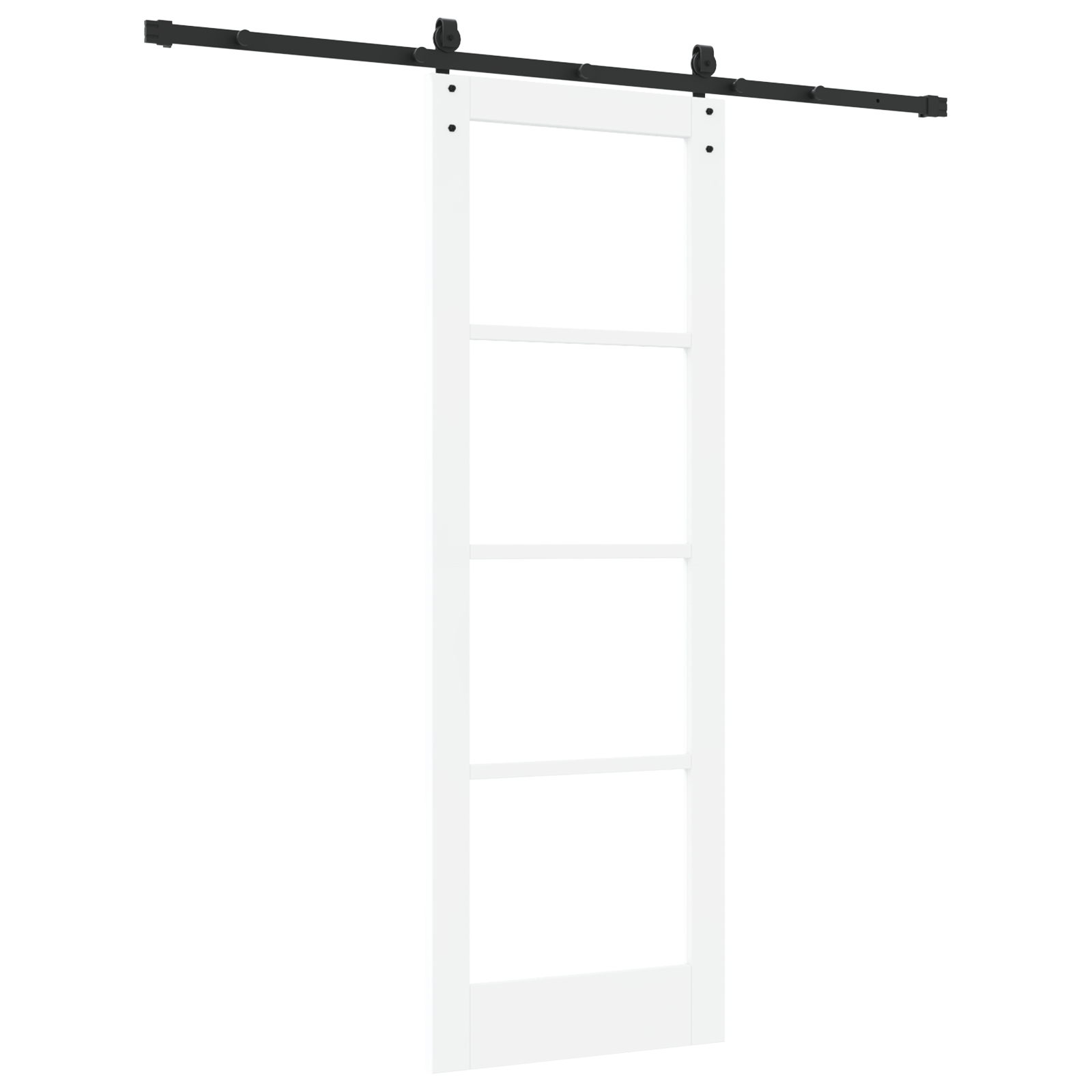 Sliding Door with Hardware Set White 73.5x211 cm Solid Wood Pine - Image 6