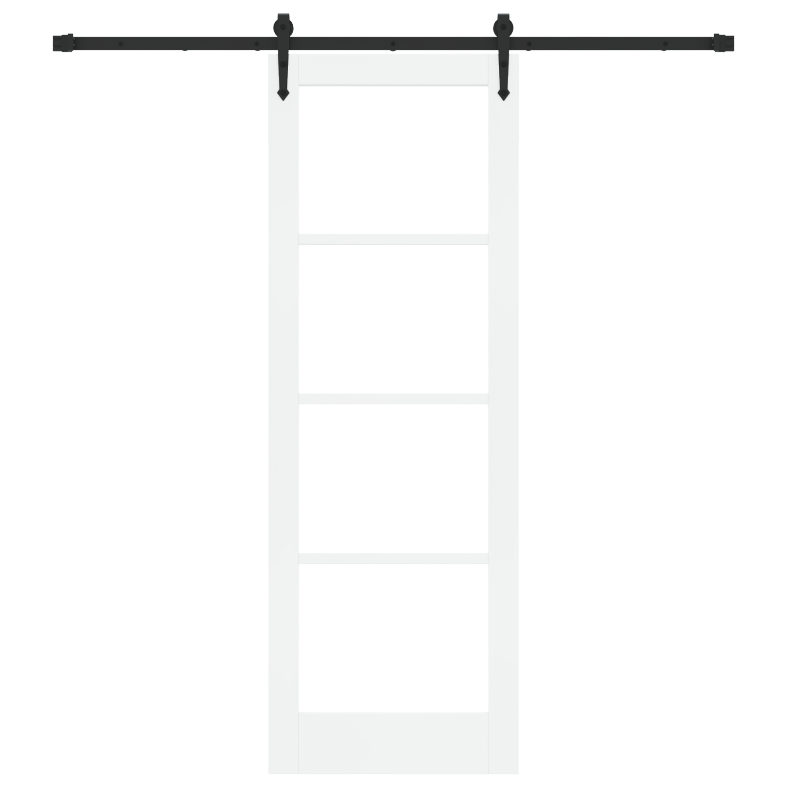 Sliding Door with Hardware Set White 73.5x211 cm Solid Wood Pine - Image 4