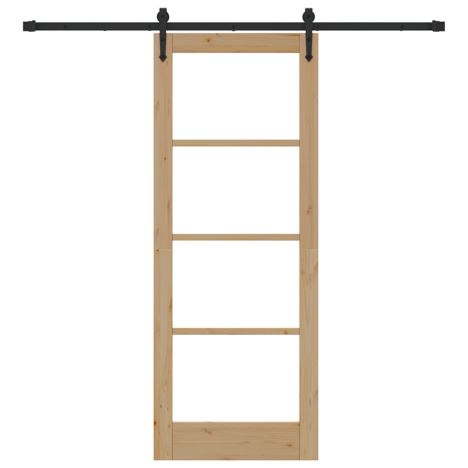 Sliding Door with Hardware Set 78x202 cm Solid Wood Pine - Image 4