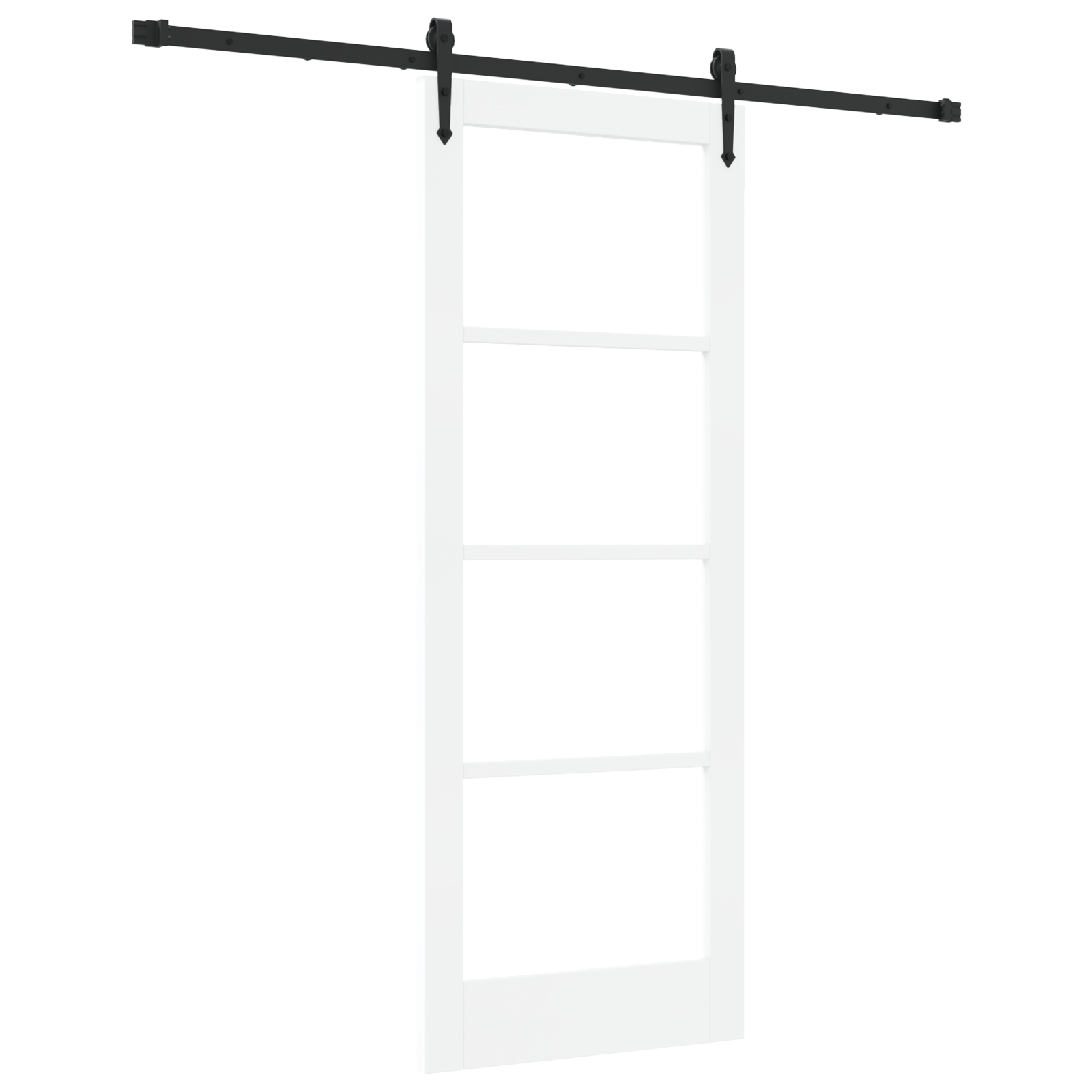 Sliding Door with Hardware Set White 78x202 cm Solid Wood Pine - Image 2