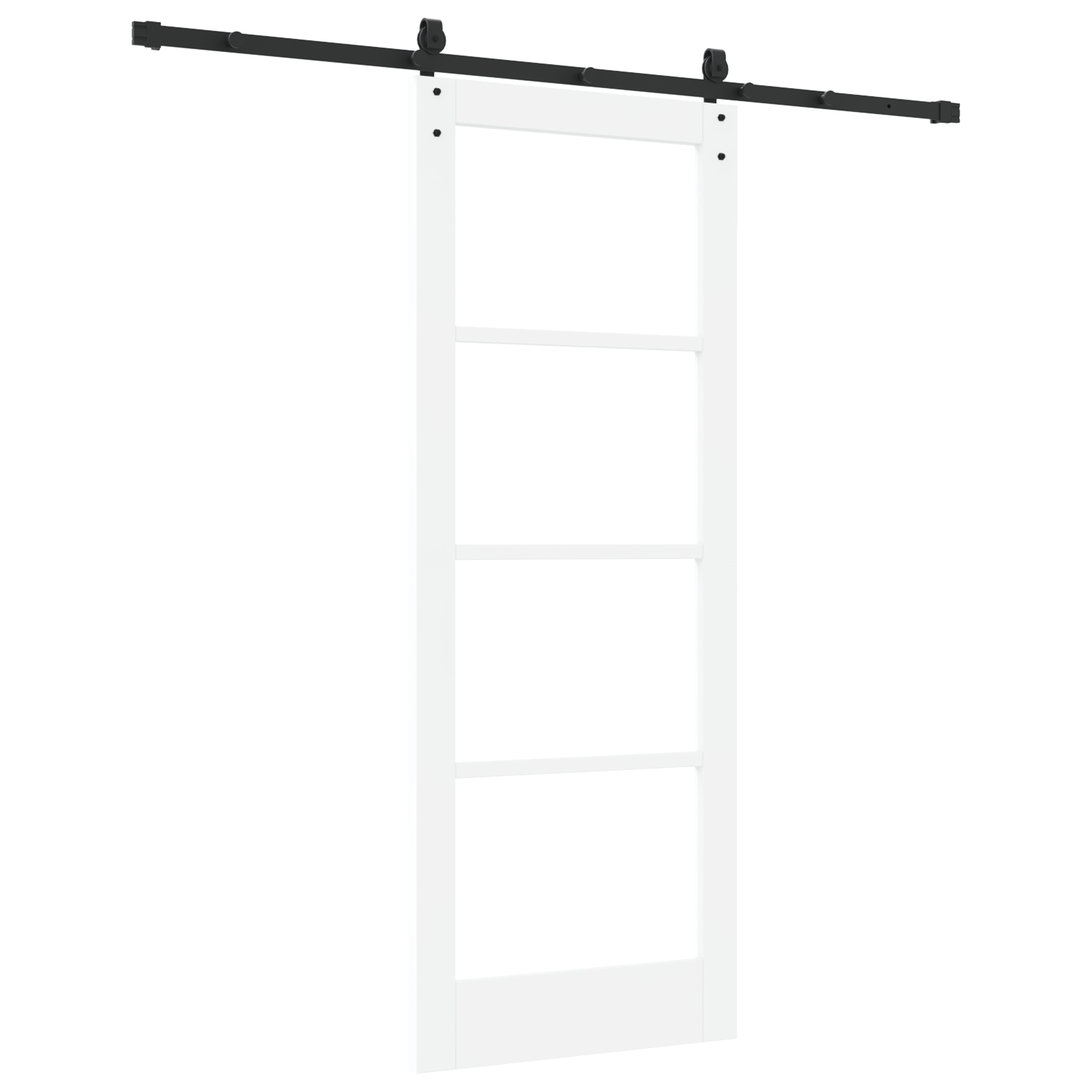Sliding Door with Hardware Set White 78x202 cm Solid Wood Pine - Image 6
