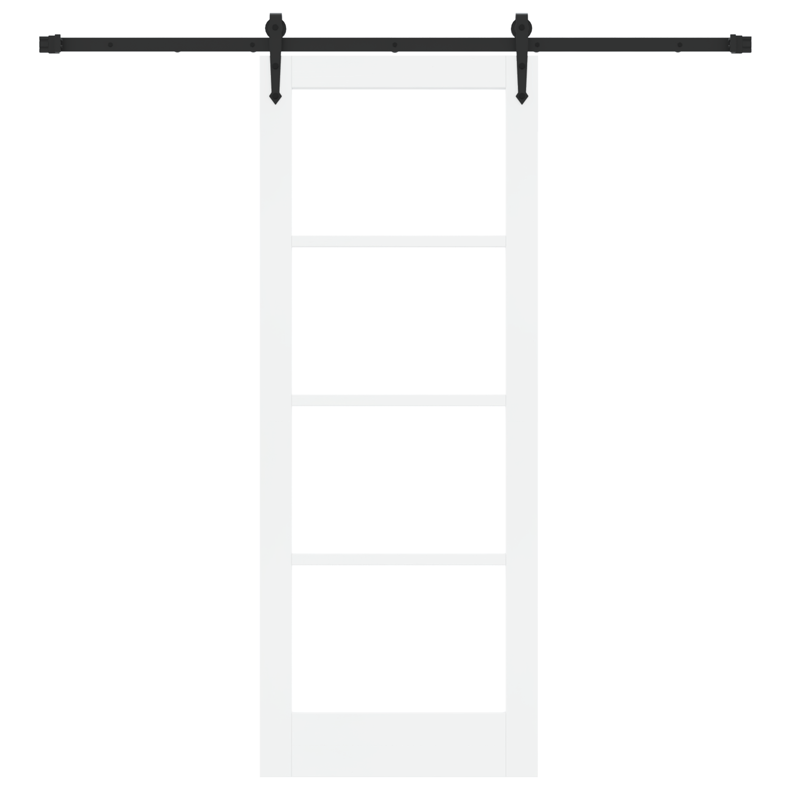 Sliding Door with Hardware Set White 78x202 cm Solid Wood Pine - Image 4