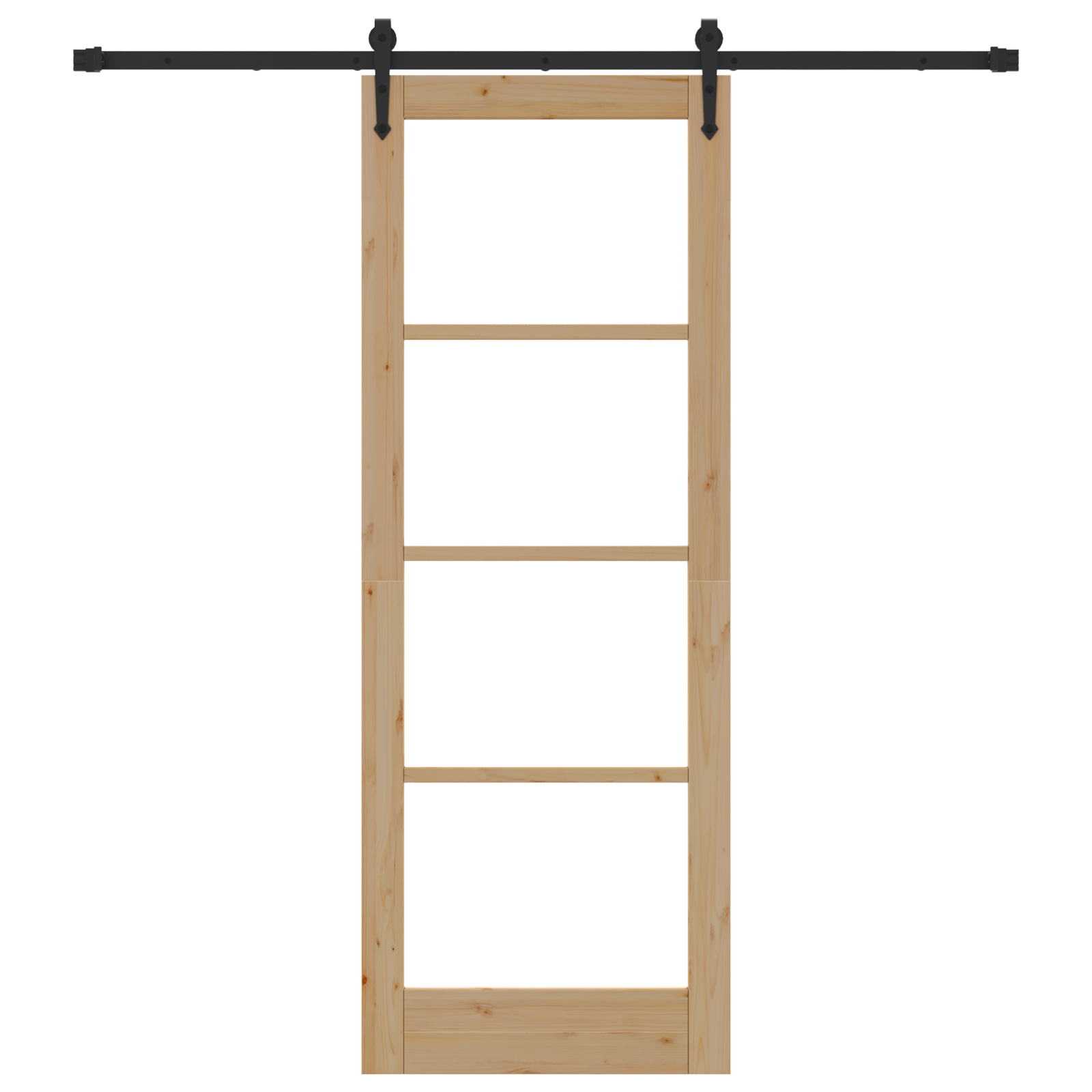 Sliding Door with Hardware Set 78x211 cm Solid Wood Pine - Image 4