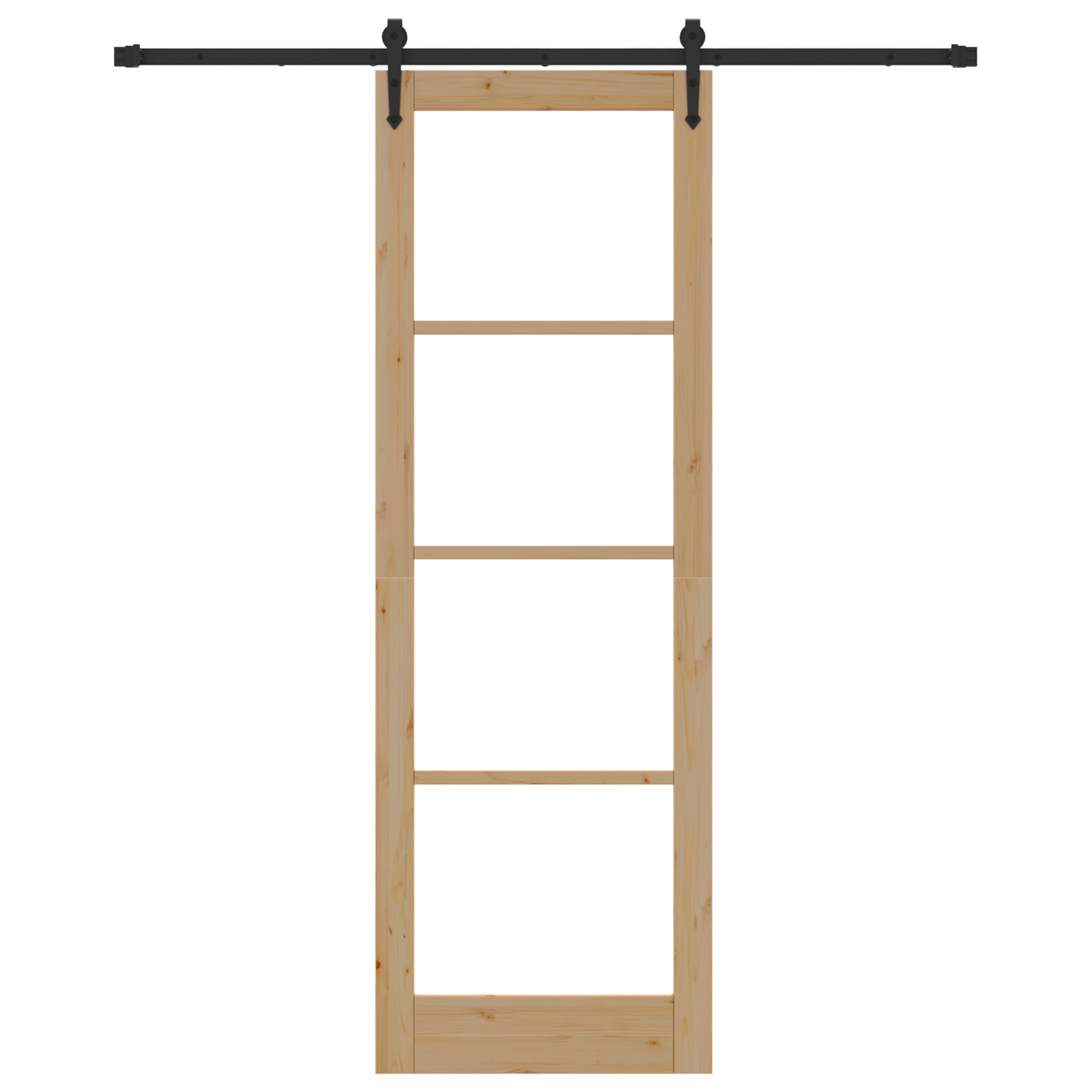 Sliding Door with Hardware Set 78x232 cm Solid Wood Pine - Image 4