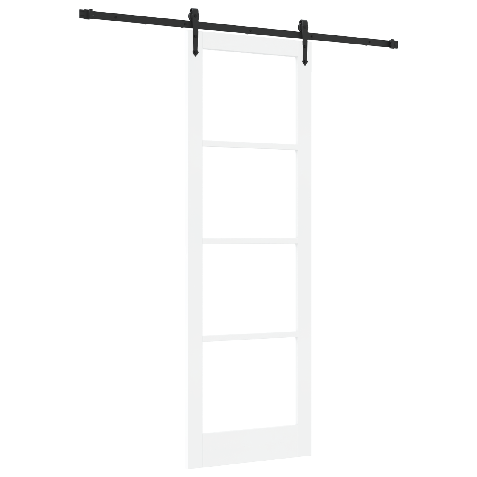 Sliding Door with Hardware Set White 78x232 cm Solid Wood Pine - Image 2