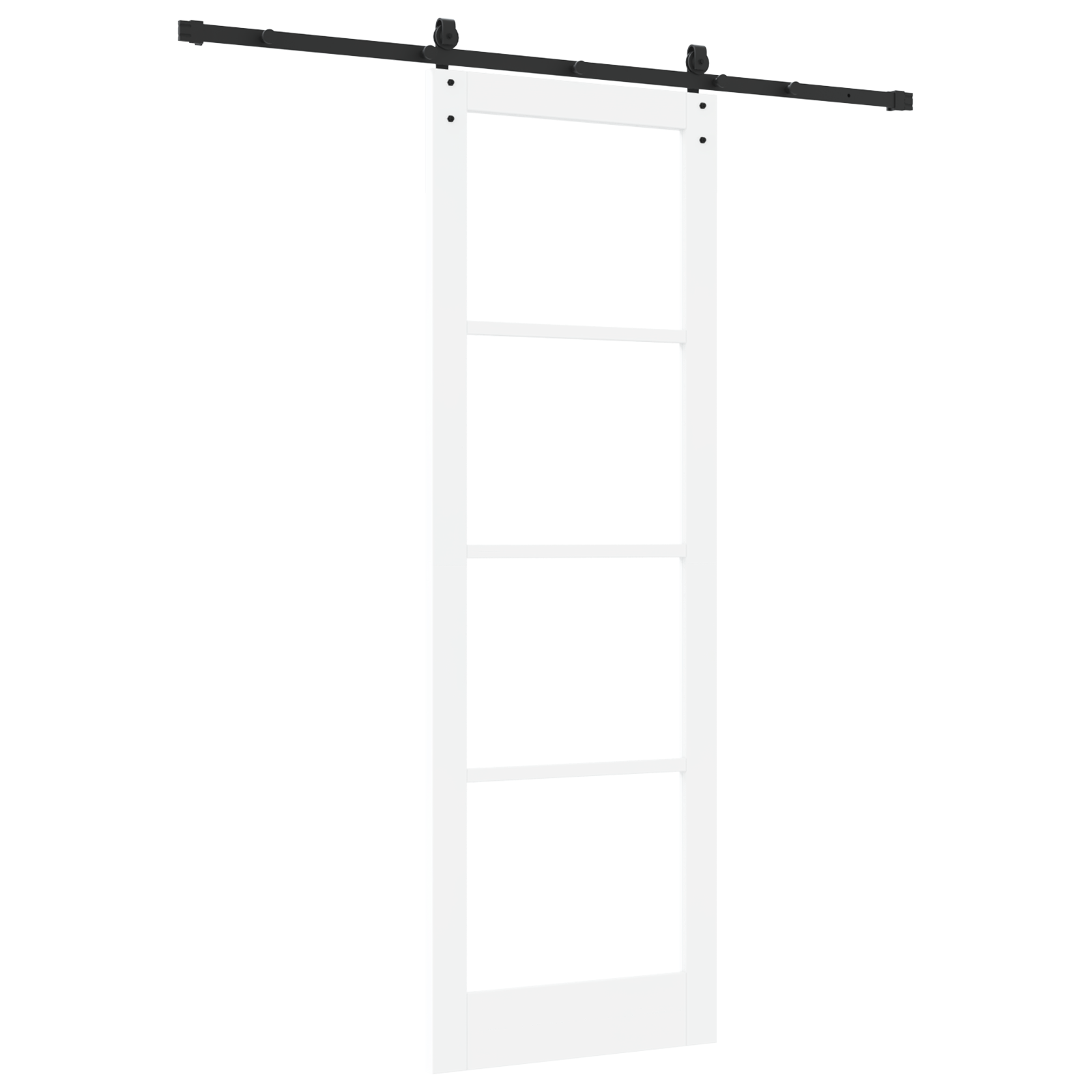 Sliding Door with Hardware Set White 78x232 cm Solid Wood Pine - Image 6