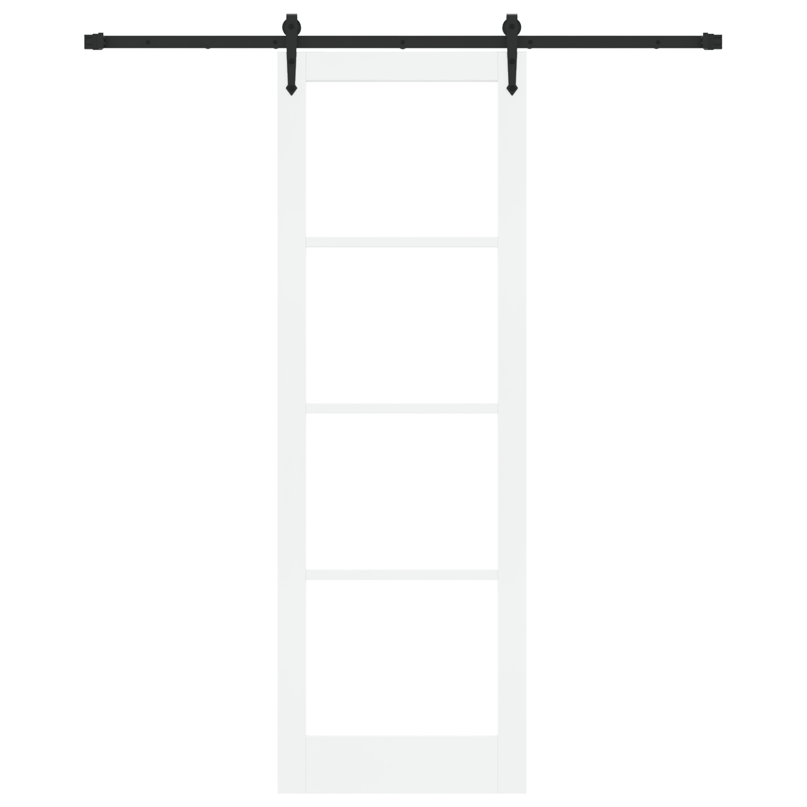 Sliding Door with Hardware Set White 78x232 cm Solid Wood Pine - Image 4