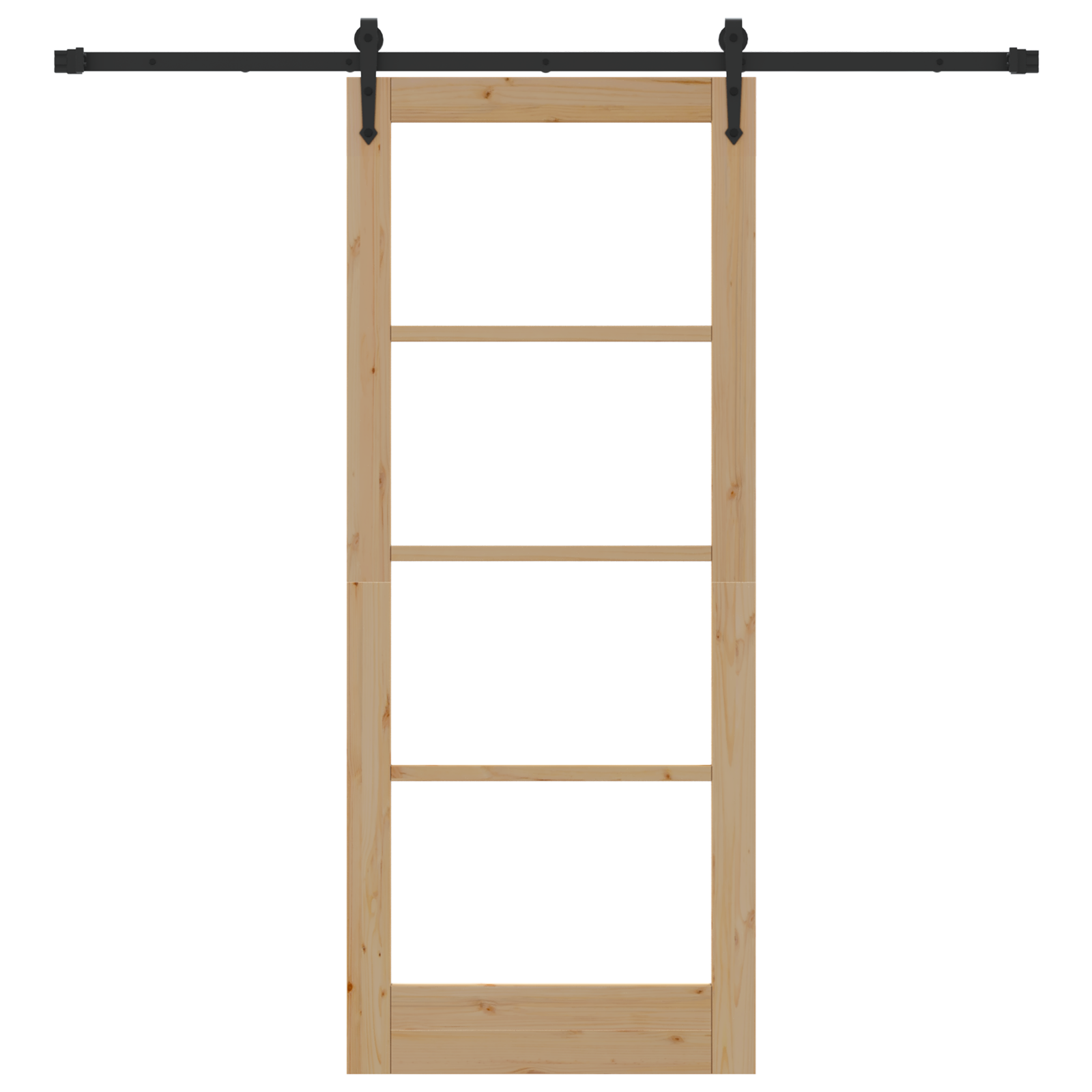 Sliding Door with Hardware Set 83x202 cm Solid Wood Pine - Image 4