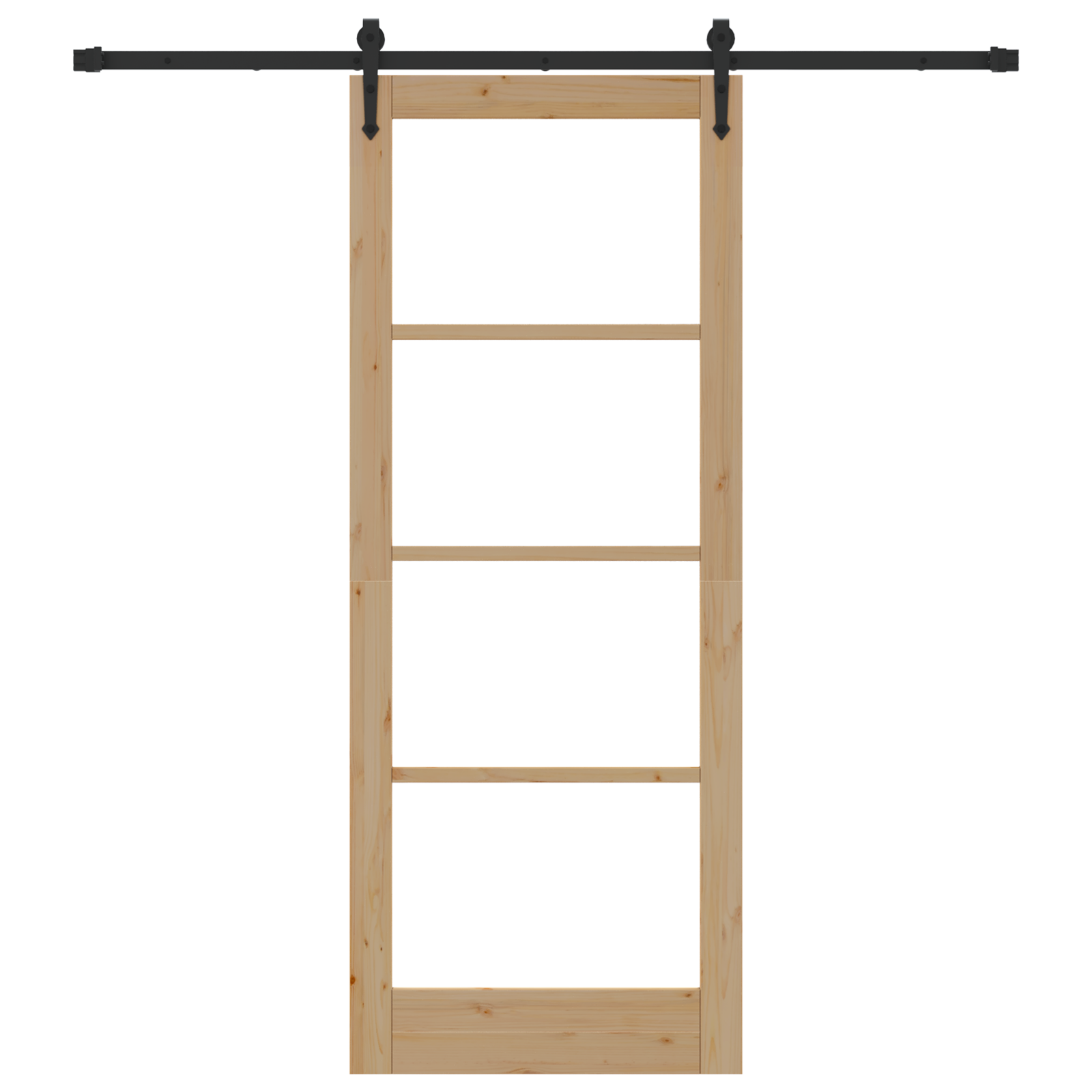 Sliding Door with Hardware Set 83x211 cm Solid Wood Pine - Image 4