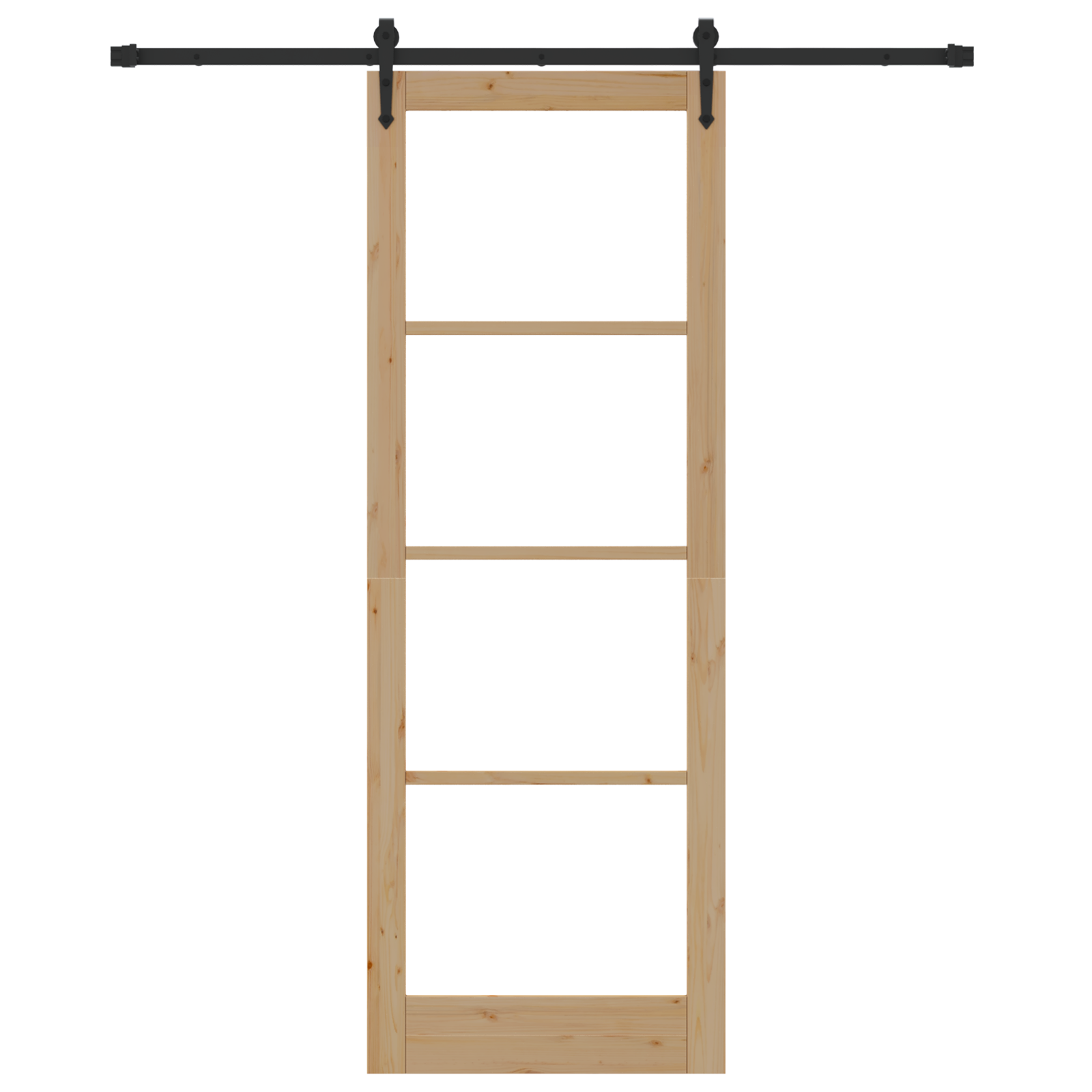 Sliding Door with Hardware Set 83x232 cm Solid Wood Pine - Image 4