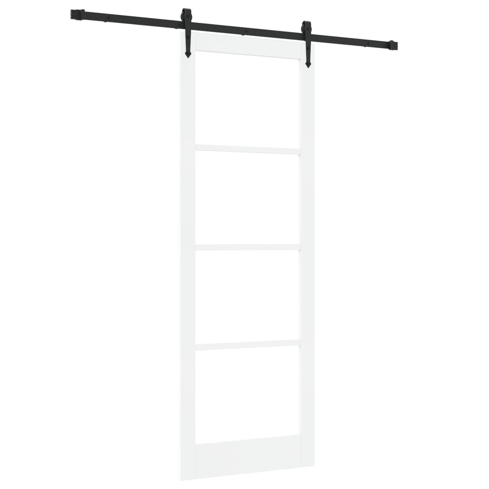 Sliding Door with Hardware Set White 83x232 cm Solid Wood Pine - Image 2